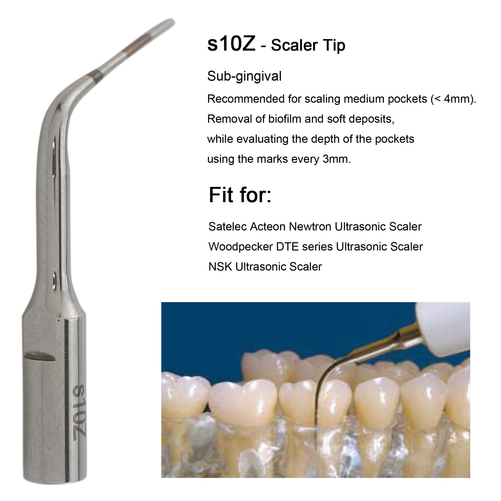 For Acteon Satelec Piezo Tips Dental Ultrasonic Scaler Tips H3 10Z 1S Newtron P5