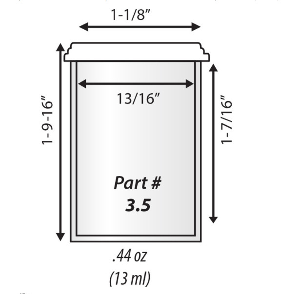 Plastic Snap Cap Vials – 3.5 Dram Polystyrene -40mmx23mm (15 pcs.)