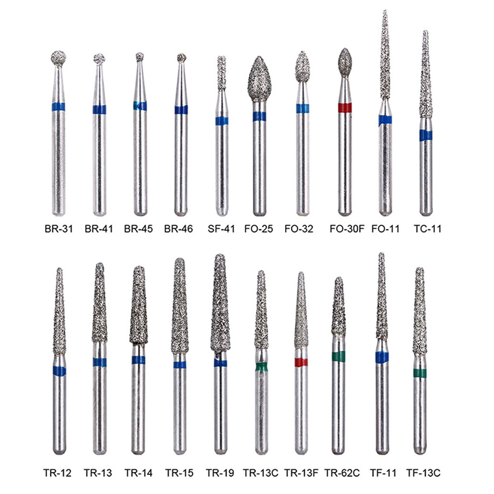 200Pcs Dental Diamond Burs for High Speed Handpiece Medium FG 1.6mm 40packs