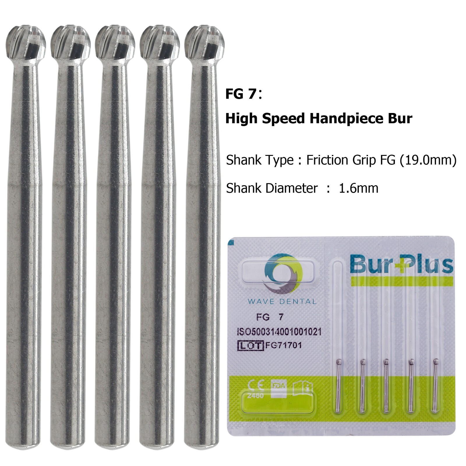 Wave Dental Carbide Bur FG330 Round 1/4 2 4 6 8 557 Friction Grip High Speed Bur
