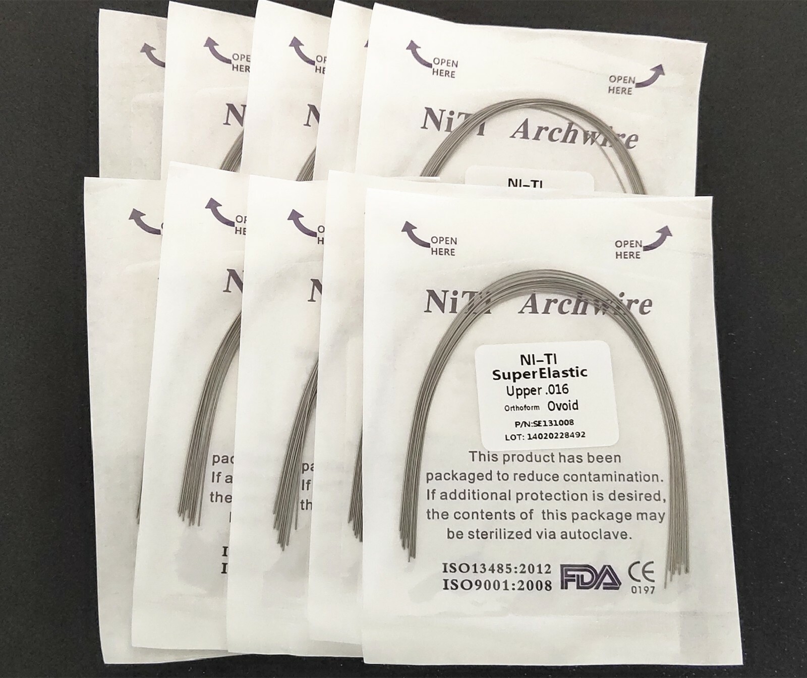 10 Packs 100Pcs Round Super Elastic Niti Arch Wire Bows Ovoid Form 10pcs/pack
