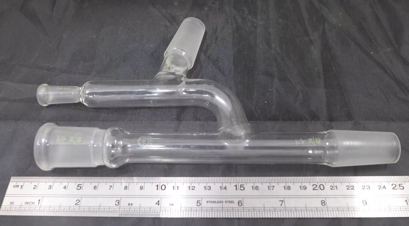 CORNING Pyrex Expanded Claisen Distilling Adapter ST 24/40, thermometer ST 10/30
