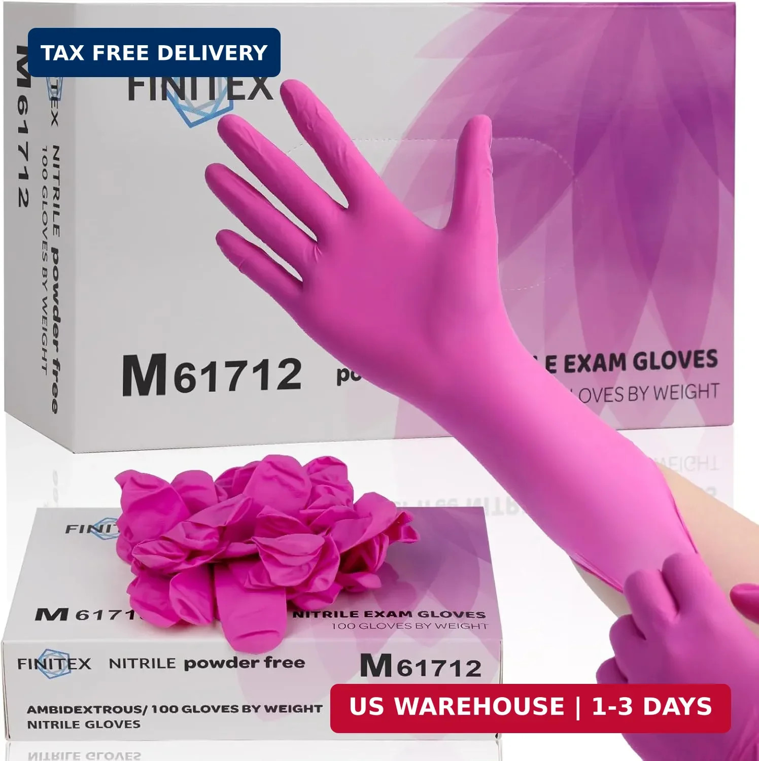 FINITEX Nitrile Disposable Latex-Free Gloves – 3.5mil 100/1000PCS Powder-Free La