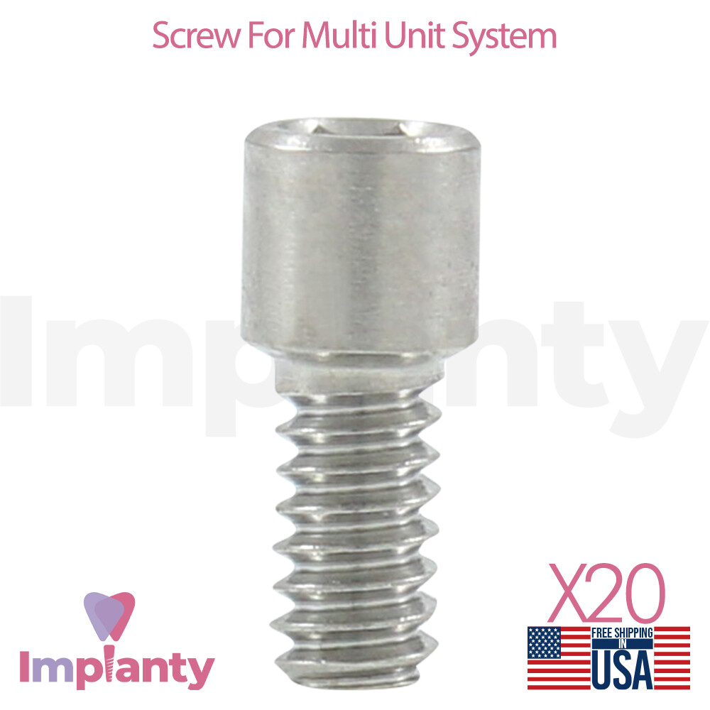 20x Dental Screw For Multi Unit 1.6mm Screw Platform Prosthetic Titanium 4.0mm