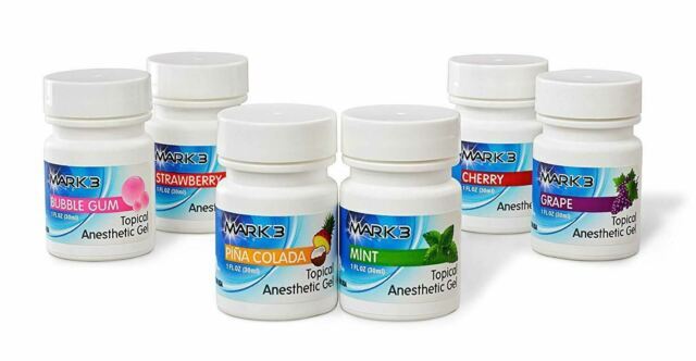 5 Bottles MARK3 Dental Topical Anesthetic Gel 20nzocaine 1 oz