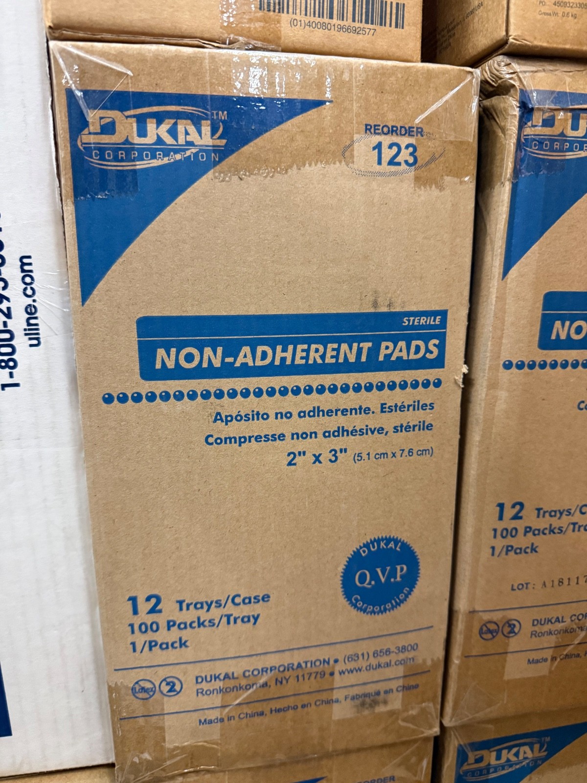 Dukal 123 Sterile Non-Adherent Pads 2×3″ 1200/Case
