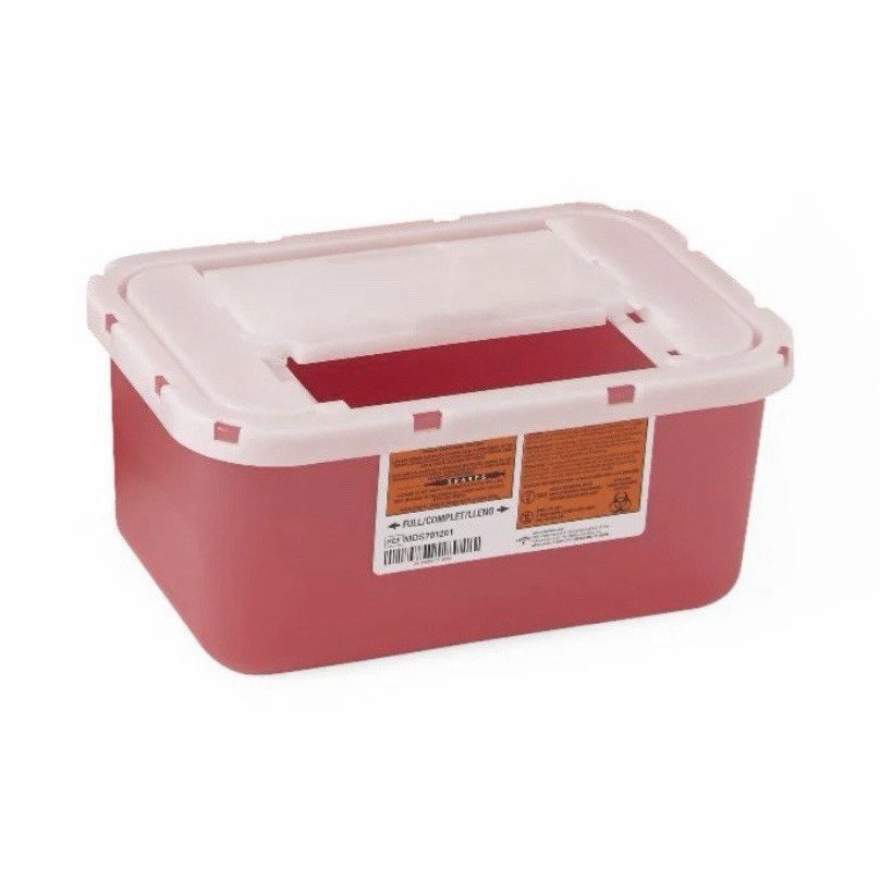 Medegen Sharps Container 1 Gallon Capacity, Red, MED-596