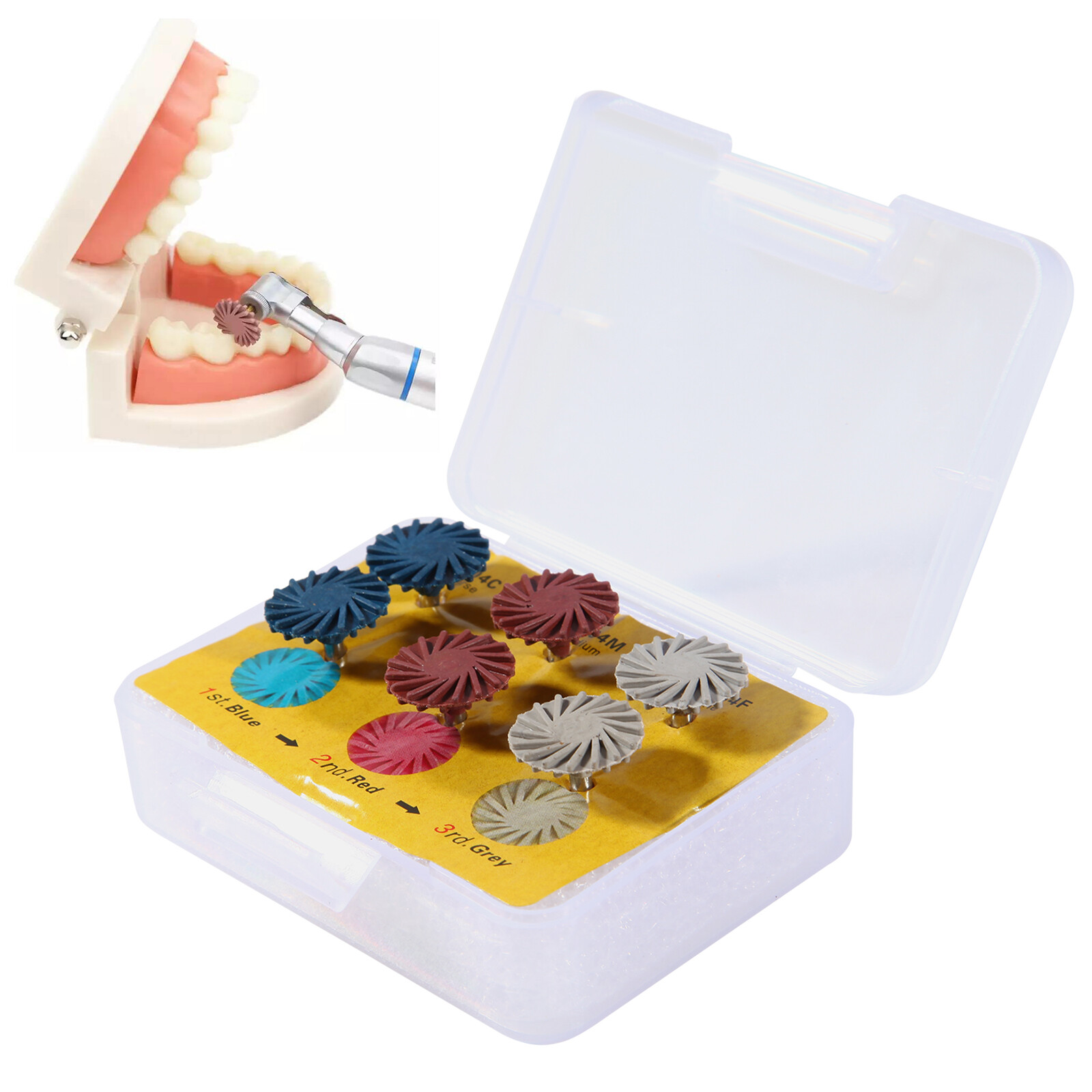 Dental Composite Polishing Kit Diamond RA Polisher Burs For Contra Angle 2.35mm