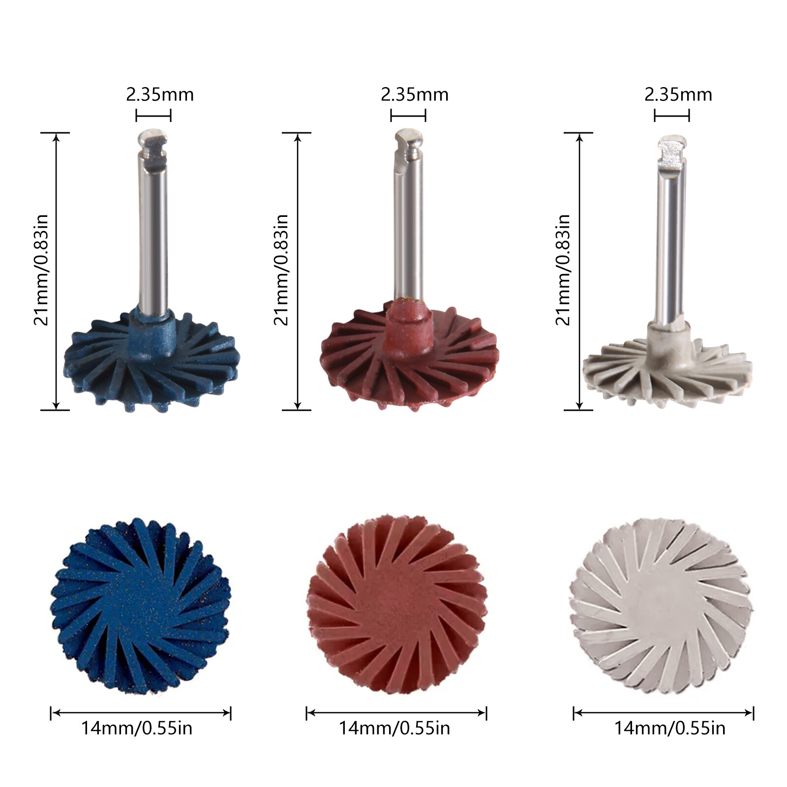 Dental Composite Polishing Kit Diamond RA Polisher Burs For Contra Angle 2.35mm