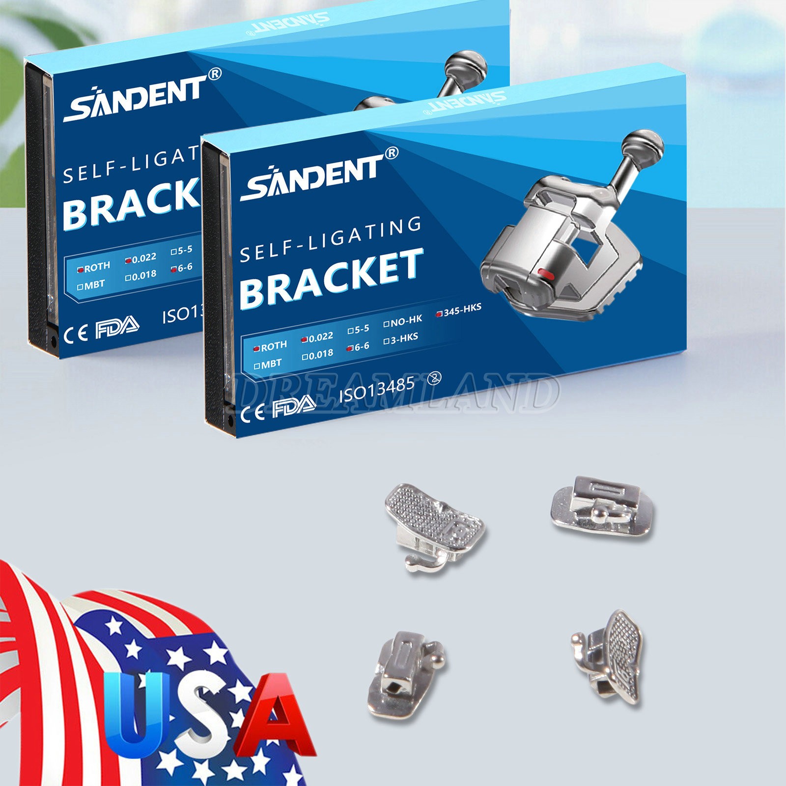 1 Pack Dental Orthodontic Bracket Braces Ceramic MBT 022 with 3-4-5 Hooks