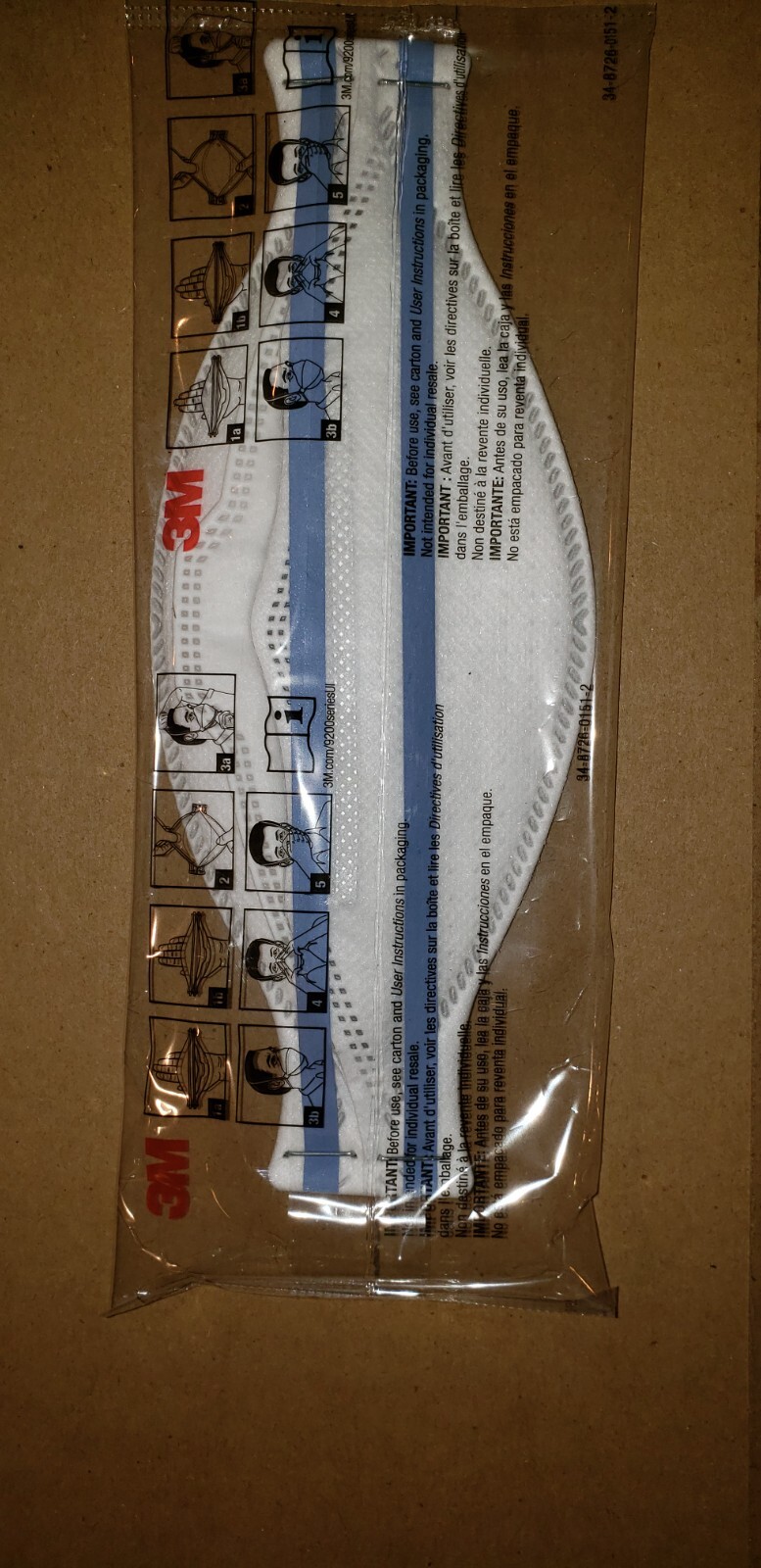 3M Aura 9205+ N95 Particulate Respirator Disposable Protective Mask 100PCS