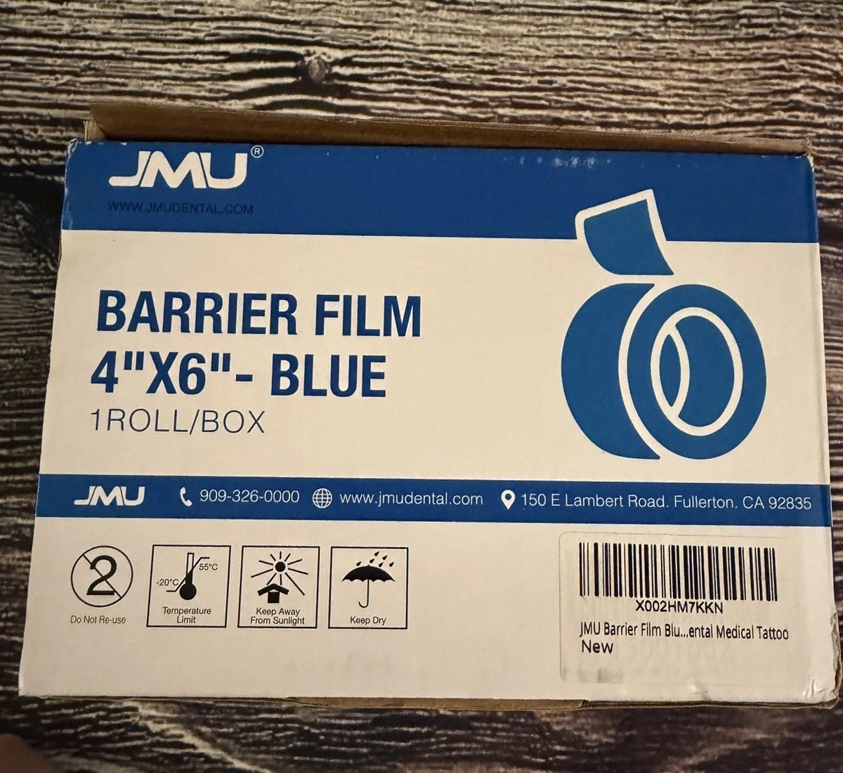 JMU Dental/Tattoo Barrier Film Blue 4″x6″ Sheets new in box