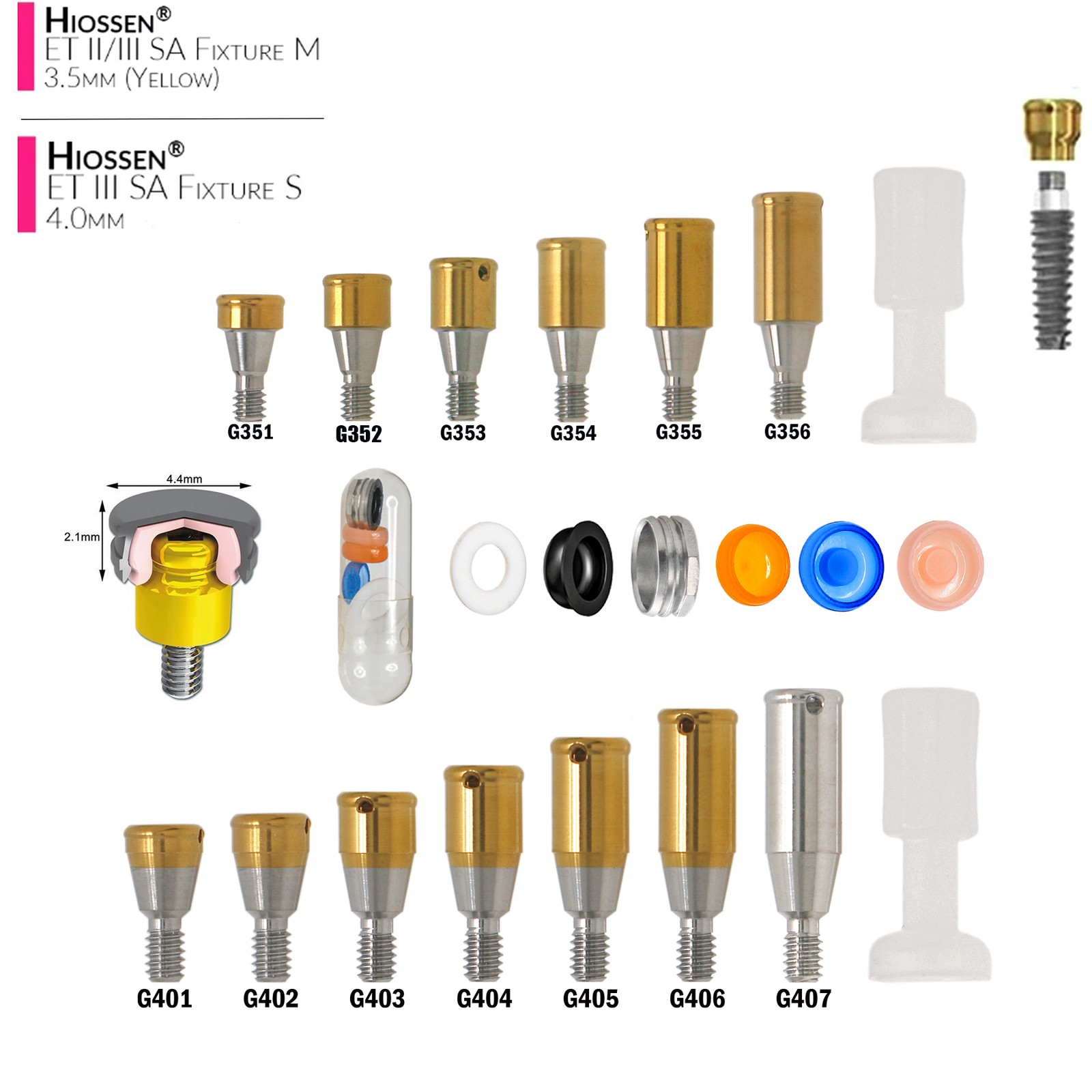 US Dental Locator Overdenture Abutment & Caps Fits Nobel/Hiossen/Zimmer/MIS/TSV