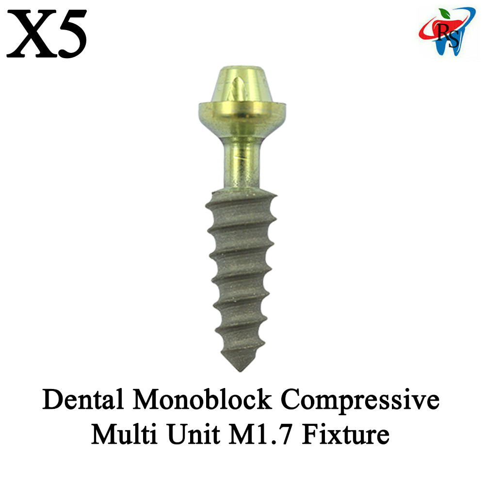 5pcs Dental Monoblock Compressive Multi Unit M1.7 Fixture Titanium Sterile