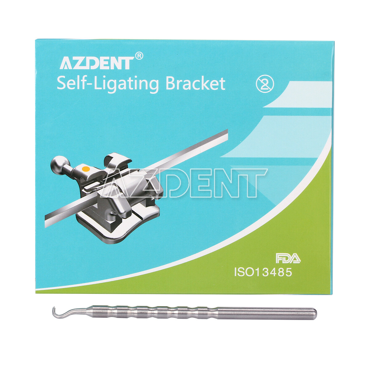 AZDENT Dental Self-Ligating Bracket Buccal Tube MBT Roth 0.022 Hooks 345/Tool