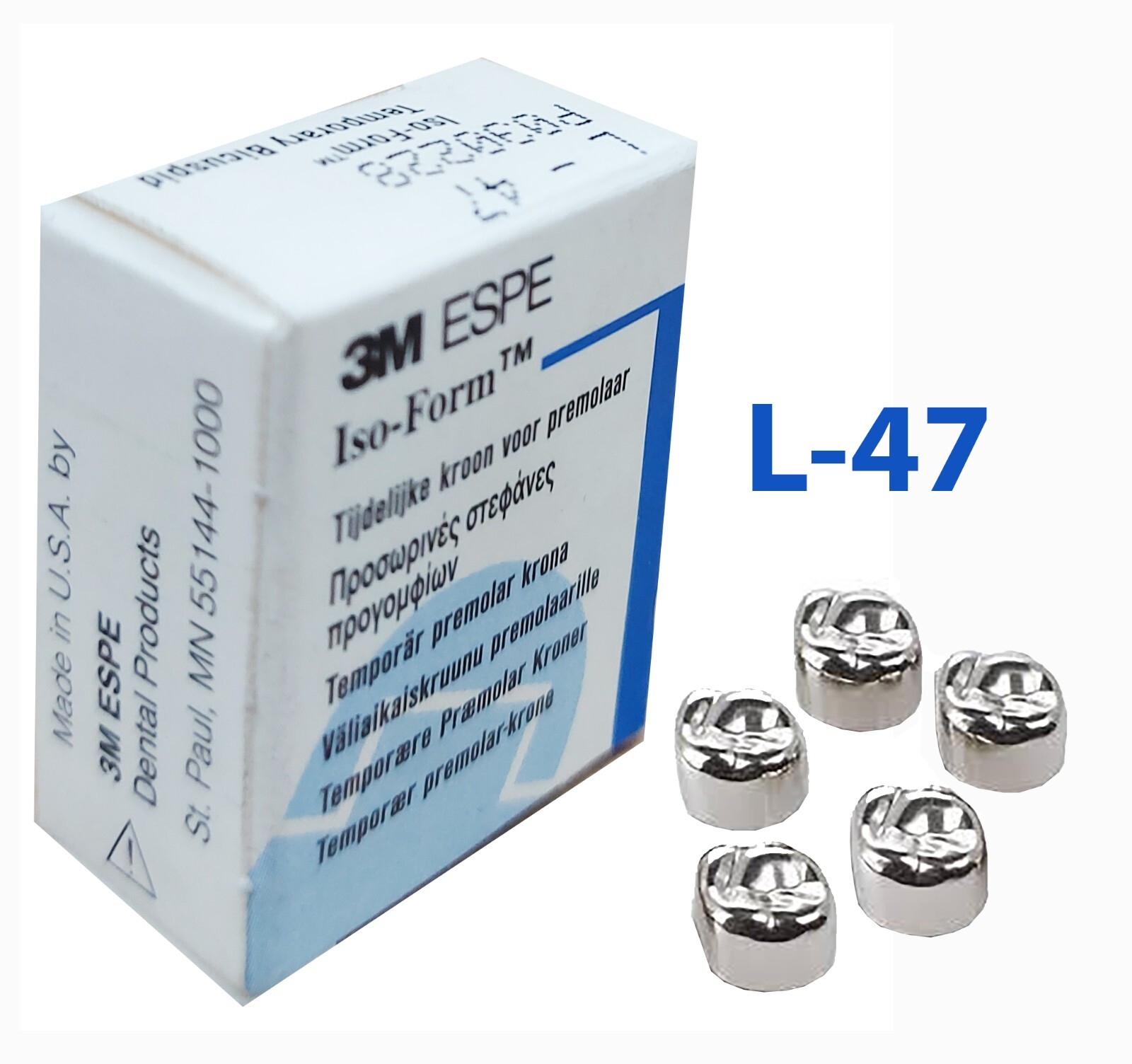 Temporary Bicuspid Crowns ISO-Form, 3M, 2+1 FREE Box, 5 ct/Box, FREE Shipping