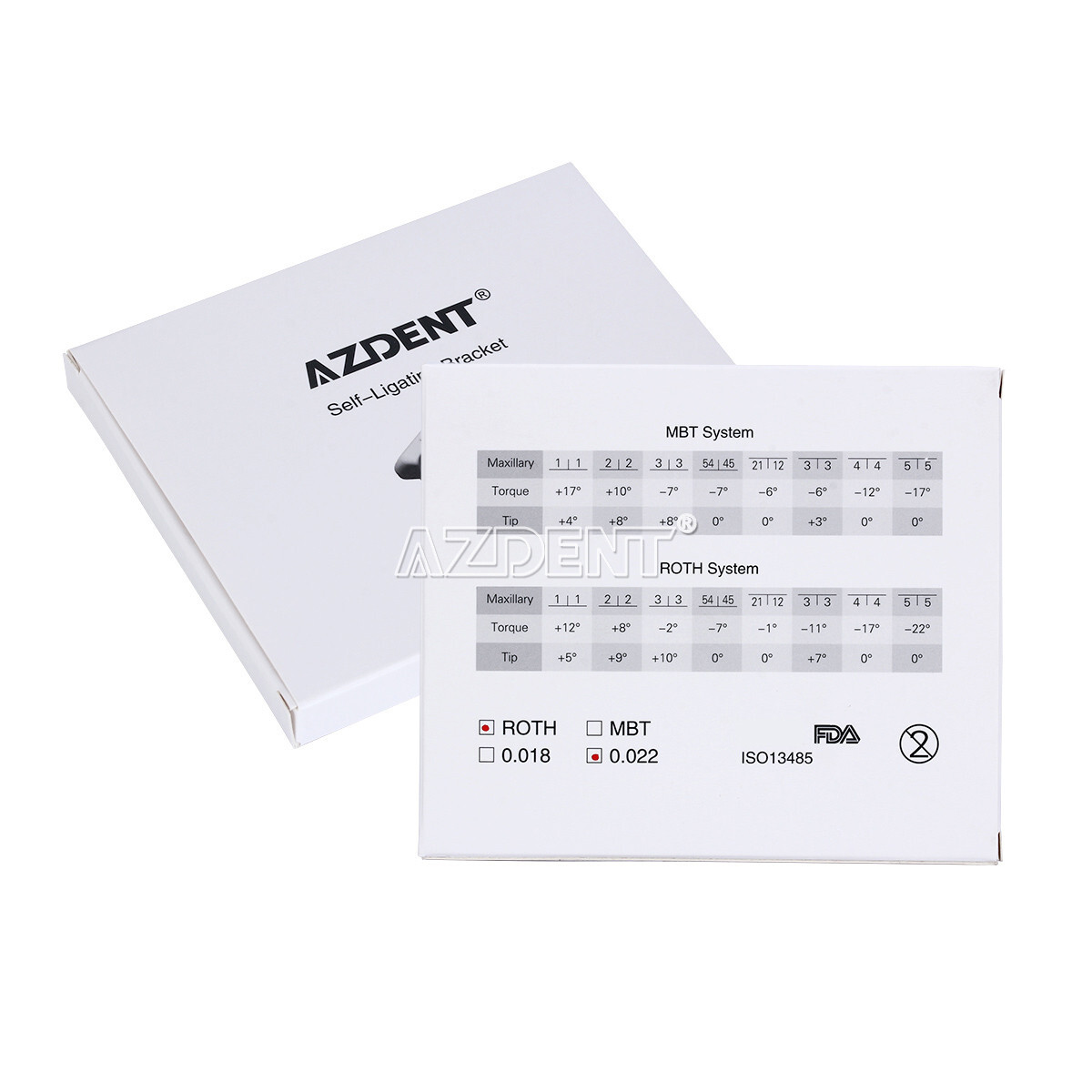 AZDENT Brackets de autoligado de ortodoncia dental Roth .022 Ganchos móviles 345