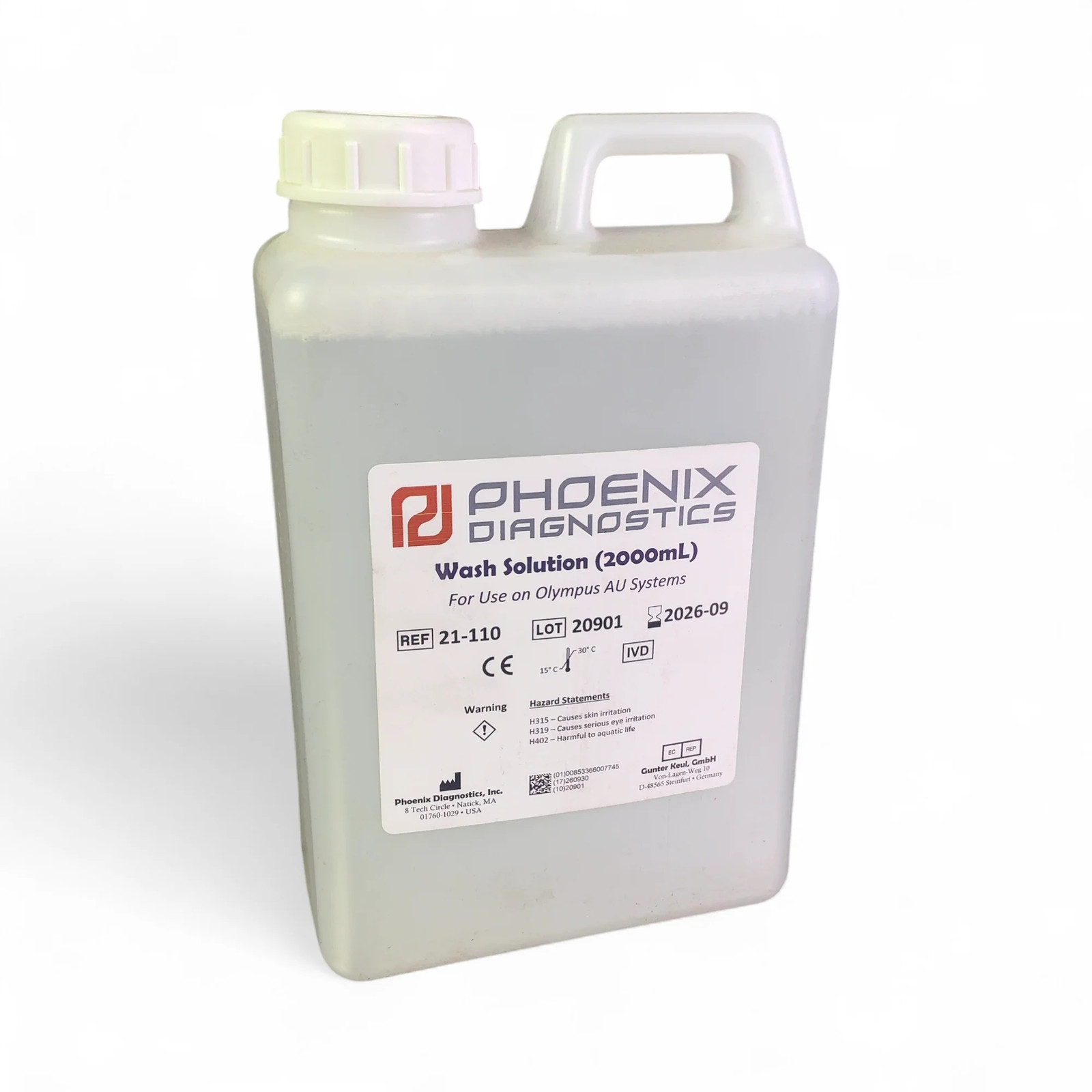 Phoenix Diagnostics 3x 2000mL Wash Solution for Olympus AU Systems 21-110 (BO!)
