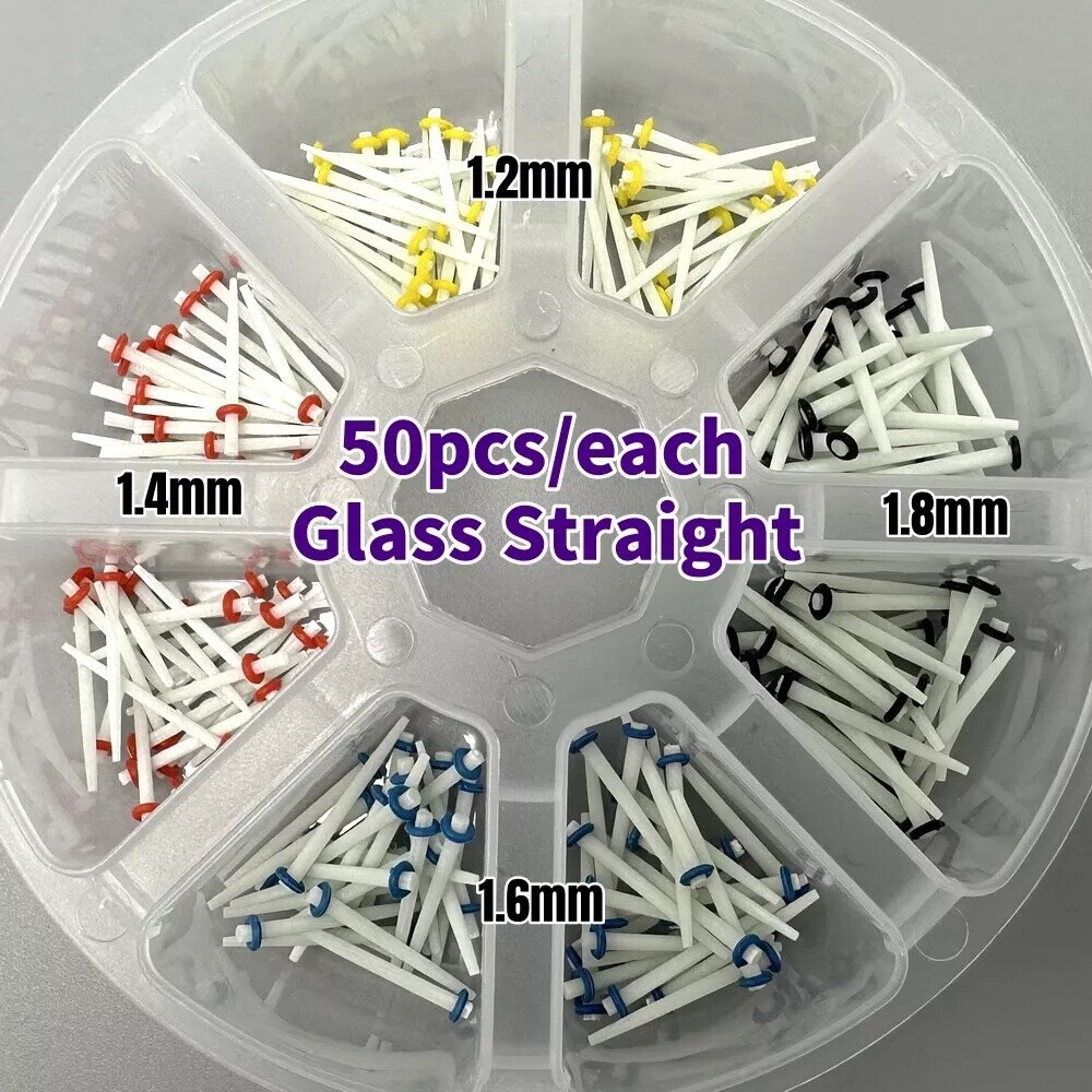 200 Pcs Dental Fiber Post Glass Quartz Teeth Restorative 1.0 1.2 1.4 1.6 1.8mm