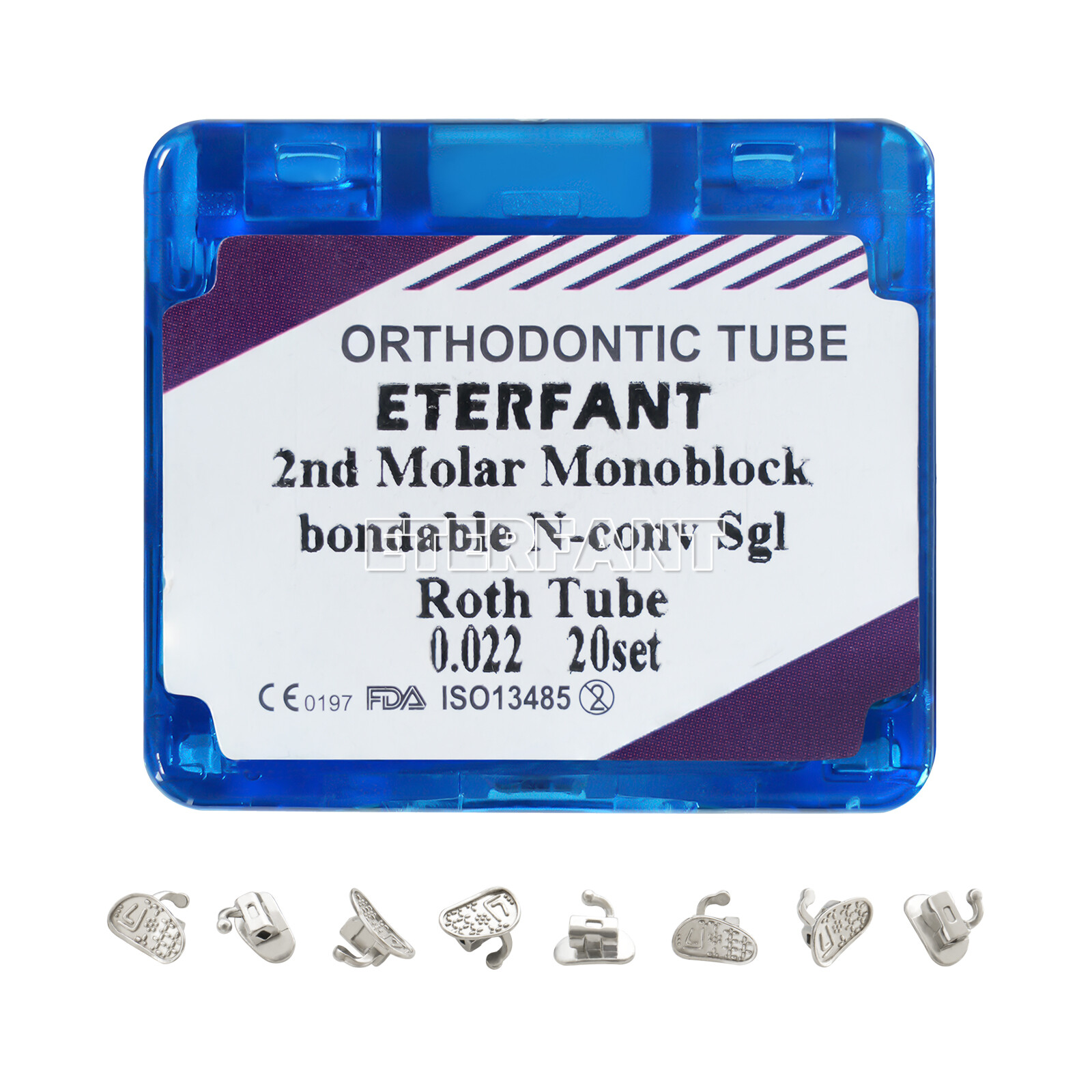 ETERFANT Dental Ortho Monoblock Buccal Tubes 1st 2nd Molar Roth MBT 022 Bondable