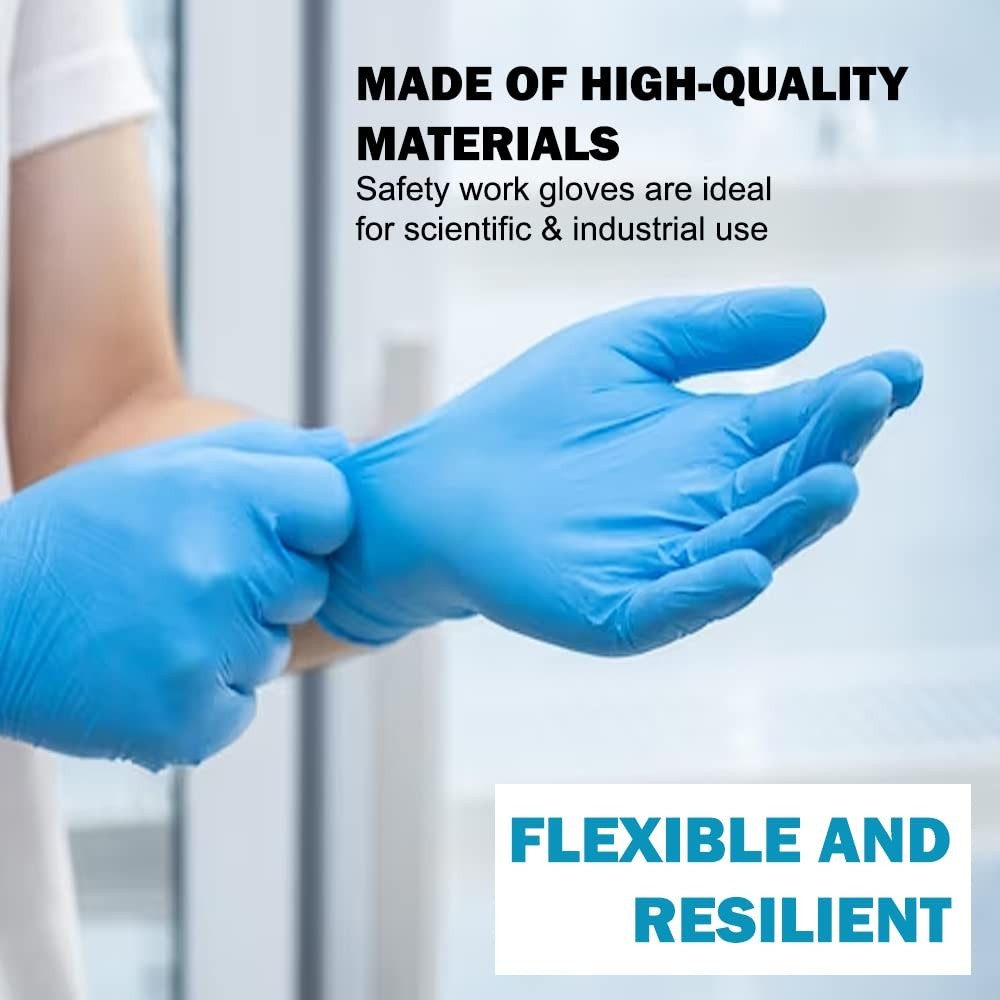 Basic Synmax Vinyl Exam Gloves Disposable Exam Gloves, 4 Mil, Blue, Latex & P…