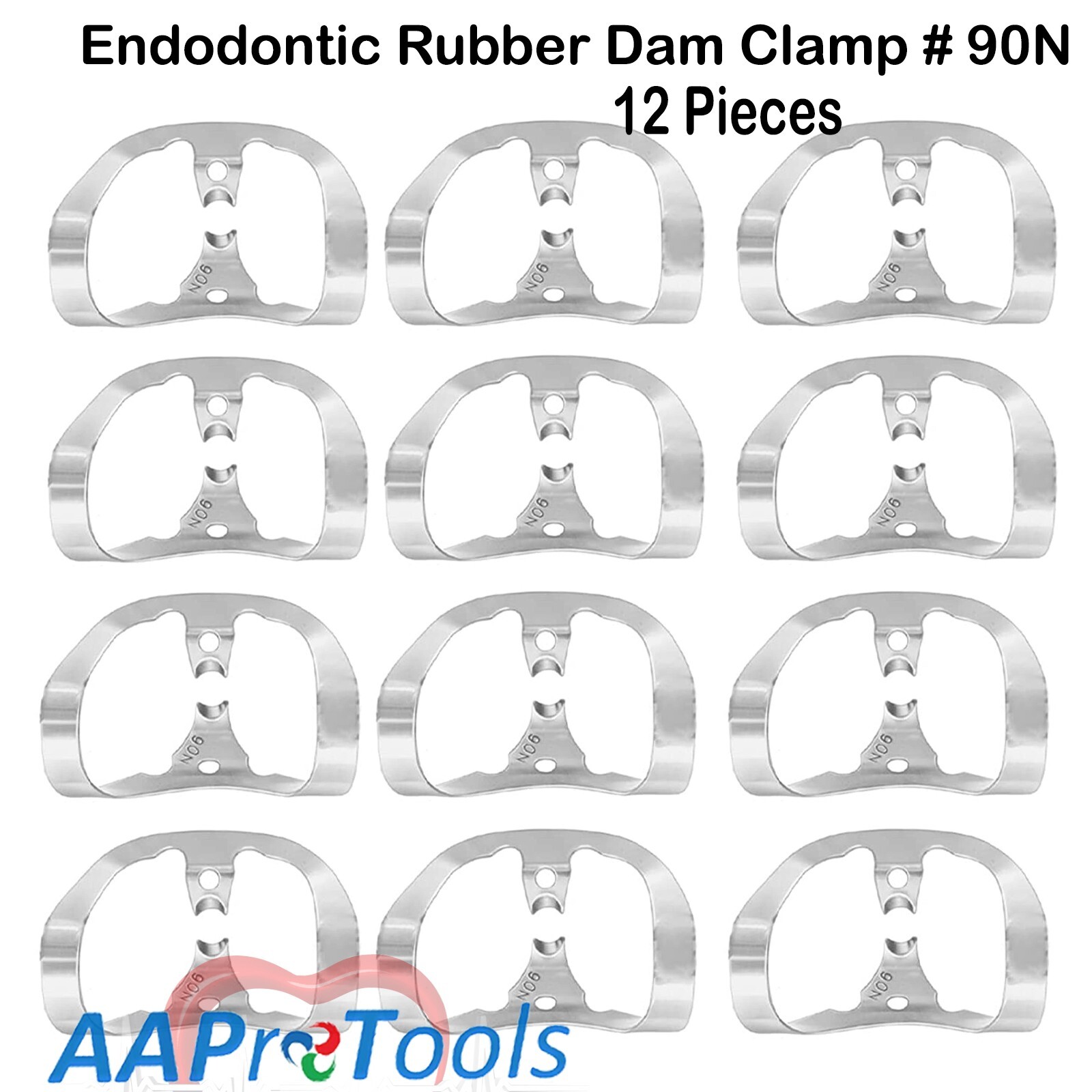 AA Pro: 12 pc Endodontic Rubber Dam Clamp # 90N Surgical Dental Instruments