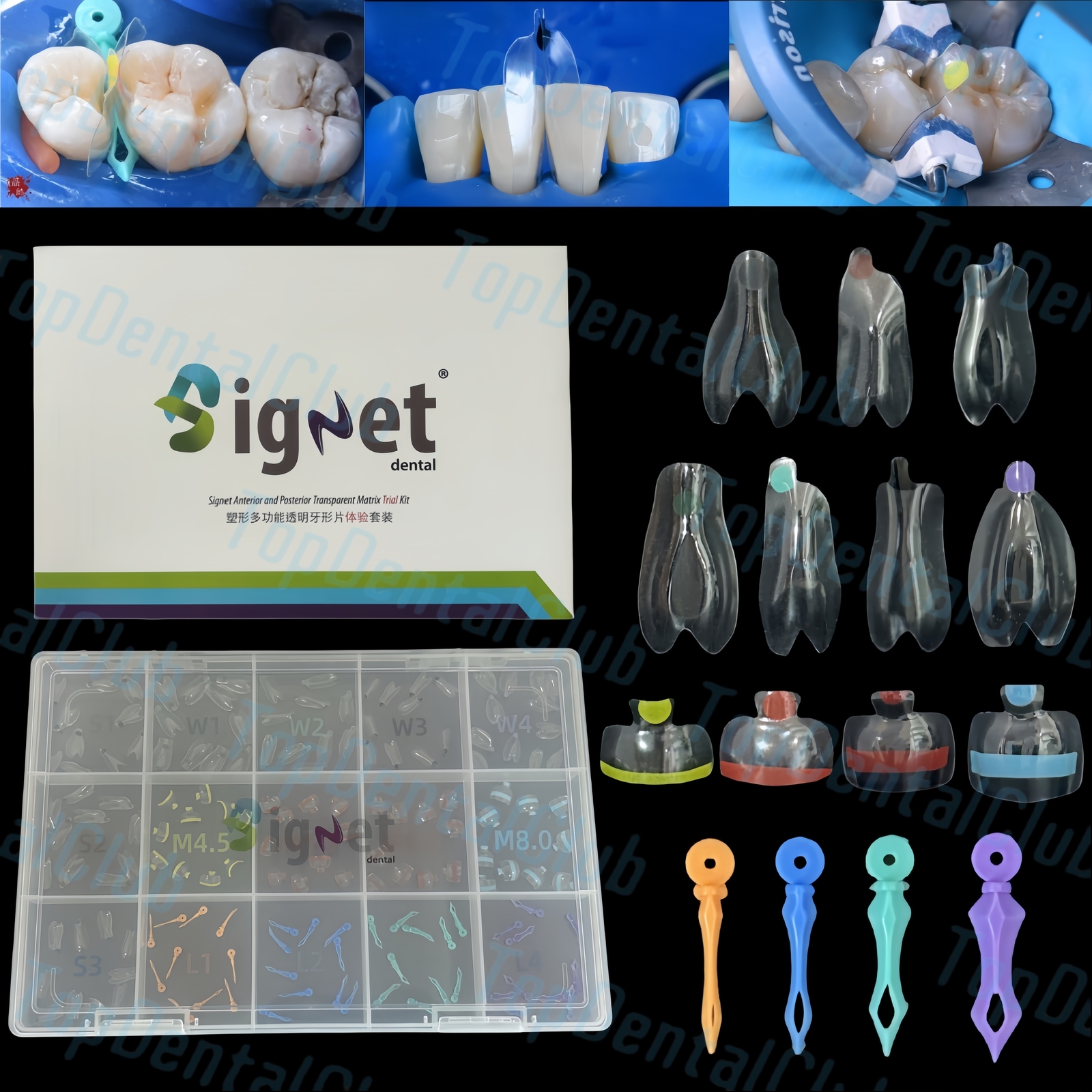 1Kit Dental Clear Matrix BT Bow Tranparent Matrices Fit BioClear Black Triangle