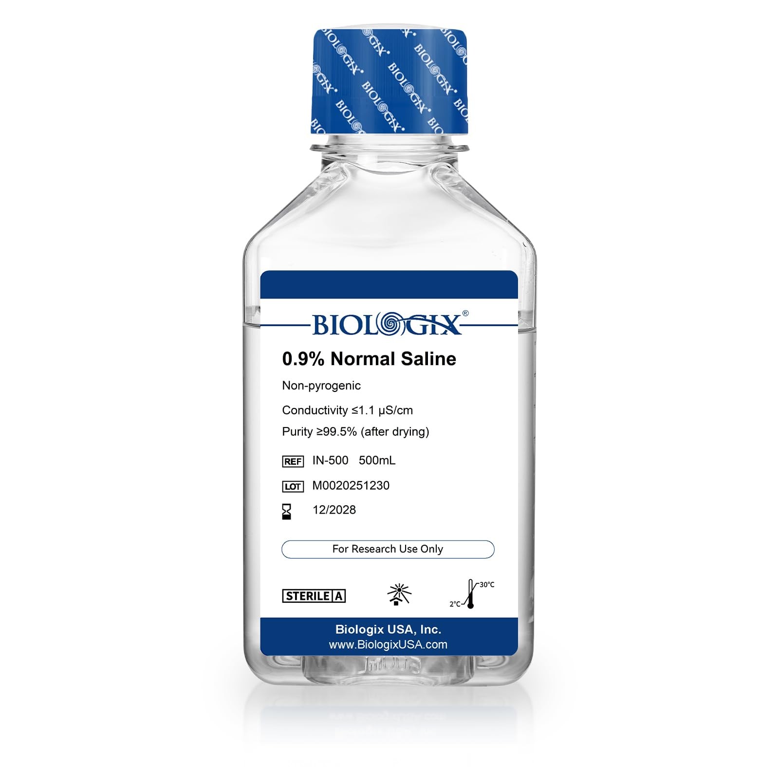 CryoKing 0.9% Normal Saline Solution, Sterile Sodium Chloride 500ml*1