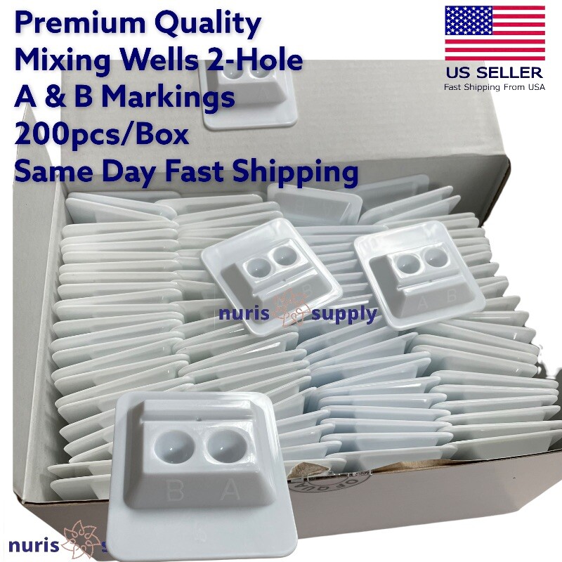 Dental Tattoo Disposable Mixing Wells 2 Hole A B Markings 2-wells 200pcs/Box