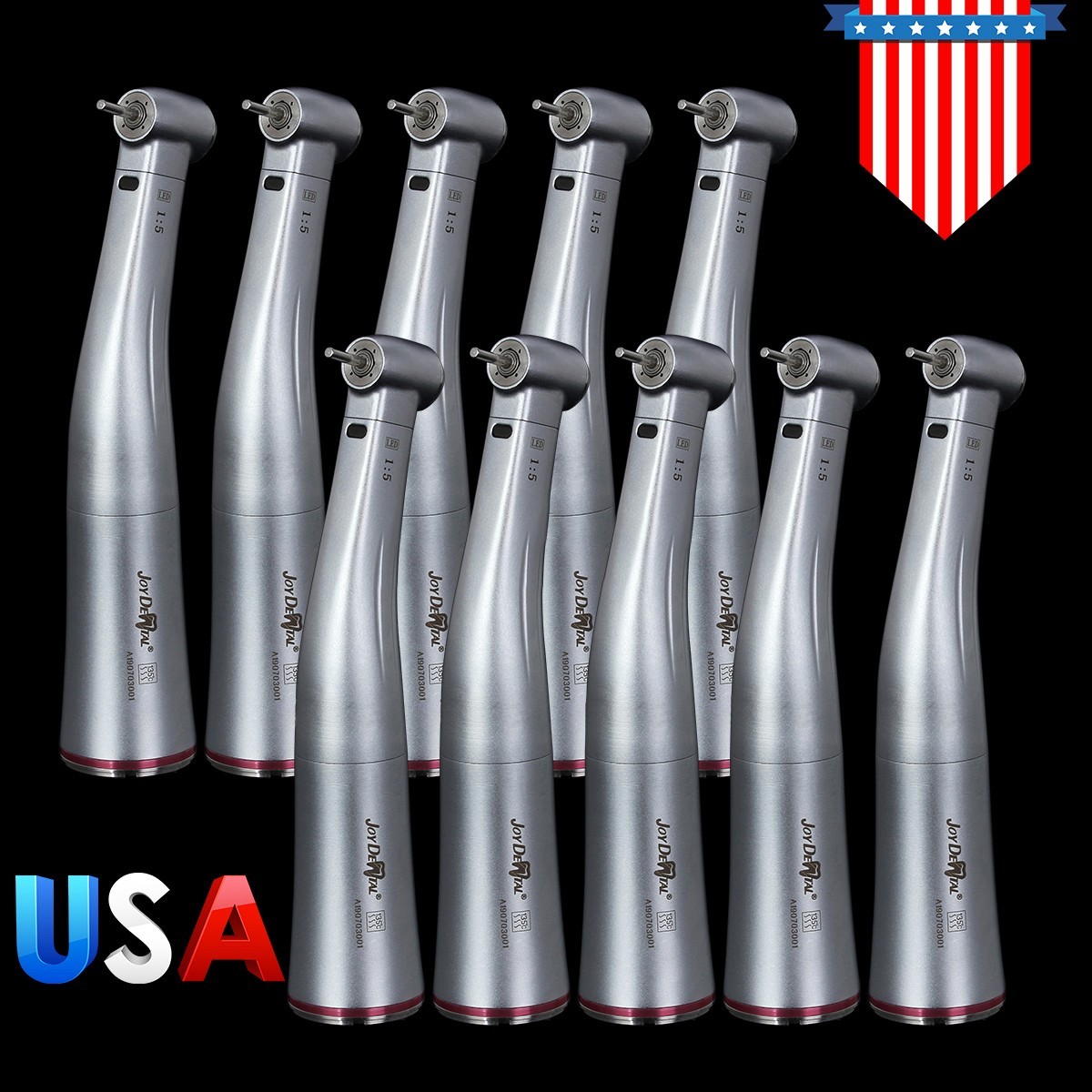 10x Dental LED 1:5 Fiber Optic increasing Contra Angle Handpiece