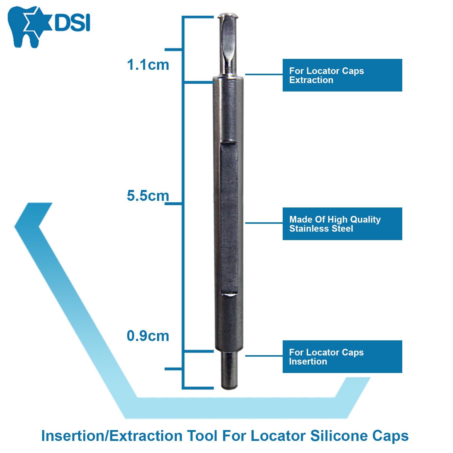 DSI Dental Fixture Loc-In Silicone Caps Extraction Insertion Tool Home Use