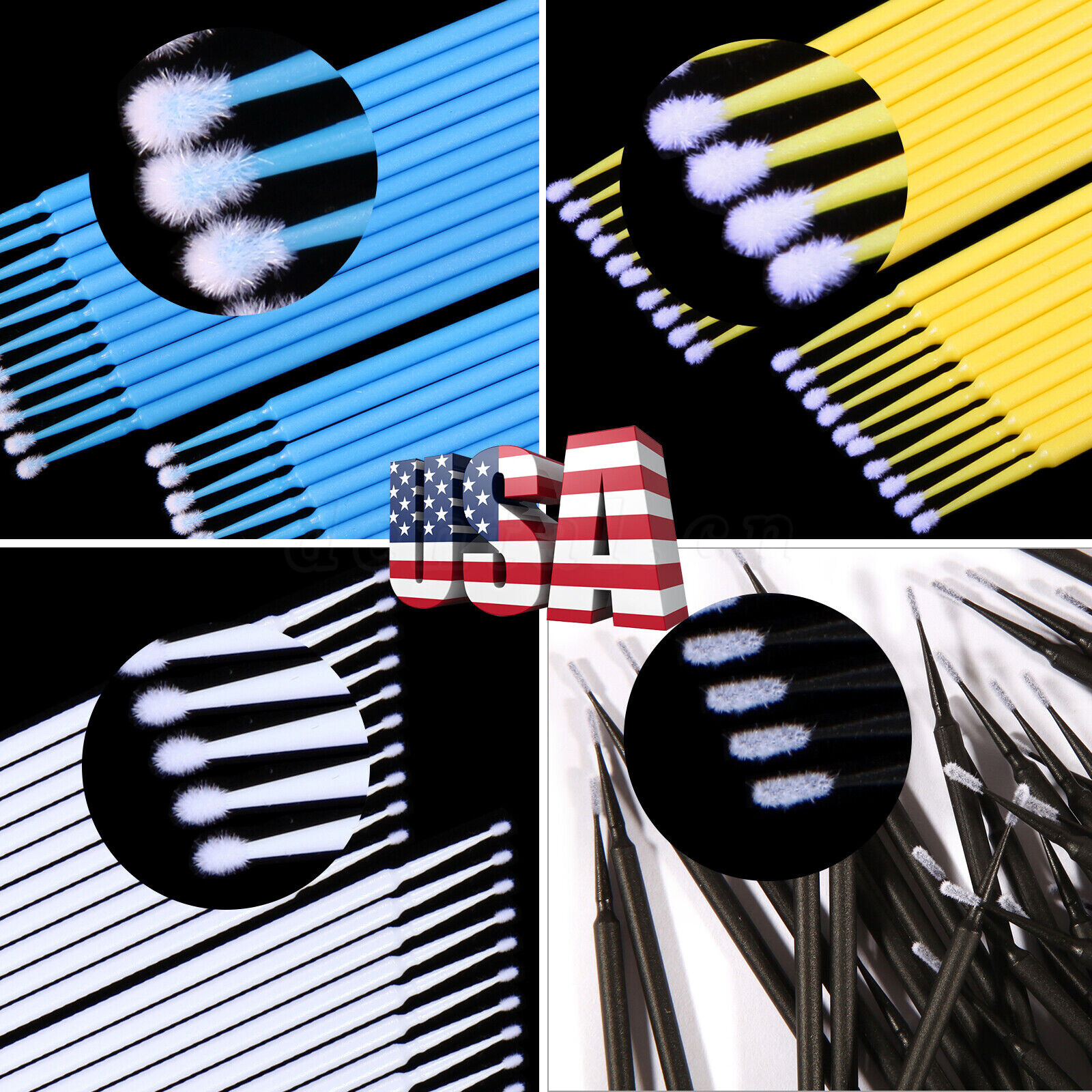 USA Microbrush Micro Brush Applicator Tips for Makeup Eyelash Dental Super Fine