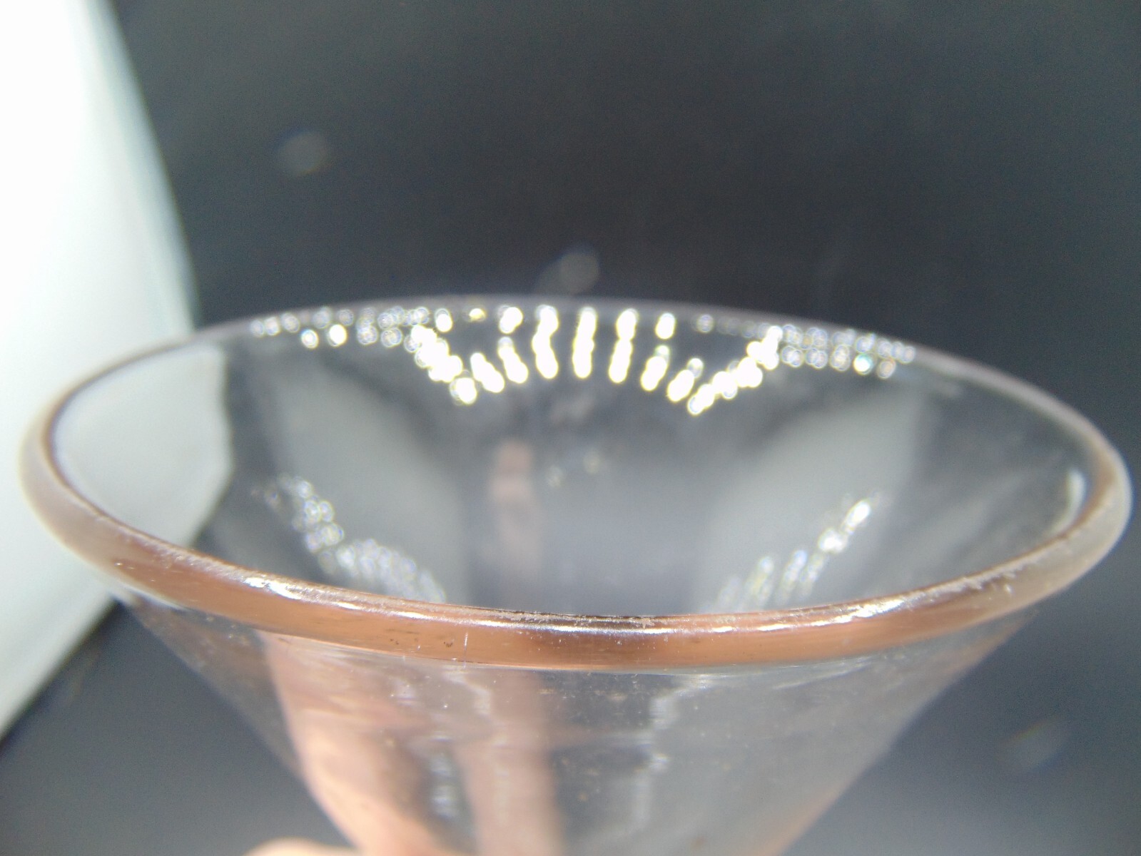 Vintage clear glass Funnel 4 1/2″ round 6 1/4″ long USA