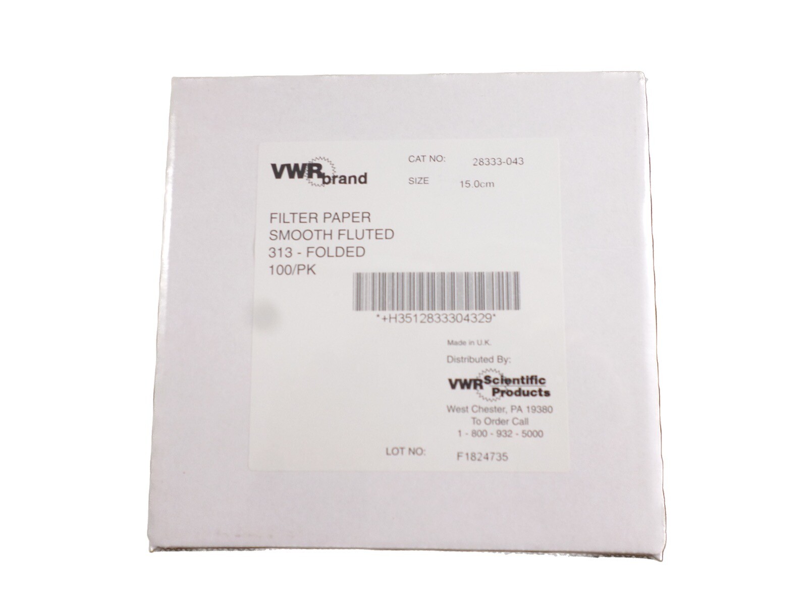 VWR 15cm Crepe Fluted Qualitative Circles Grade 313 5 µm 28333-043 (100/cs)