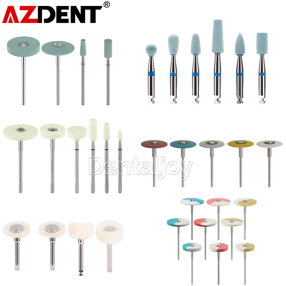 AZDENT Dental Ceramic Diamond Polisher Grinder RA HP Bur For Zirconia Porcelain