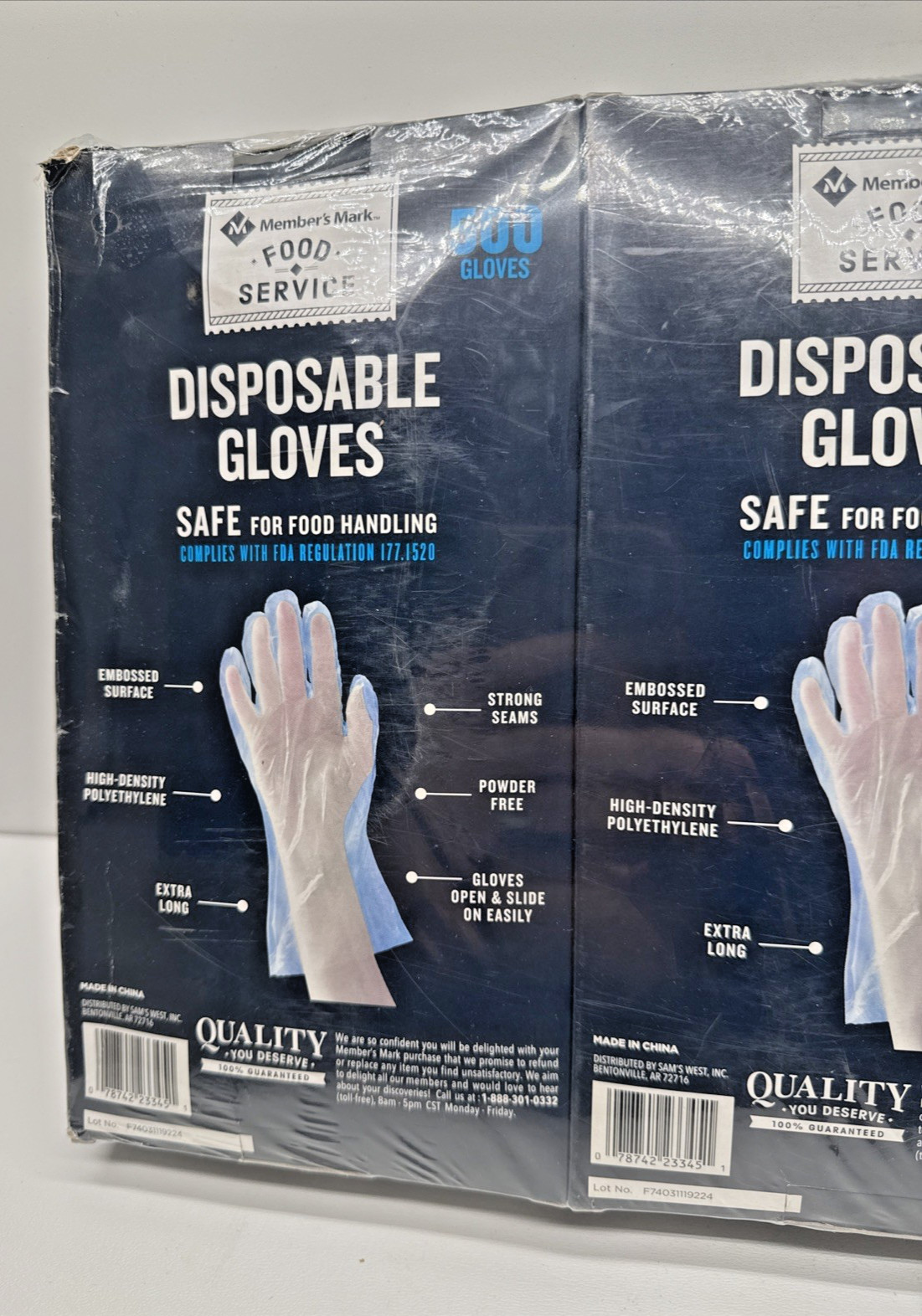 Member’s Mark Food Service Plastic Disposable Gloves 4 Pack 2000 Gloves