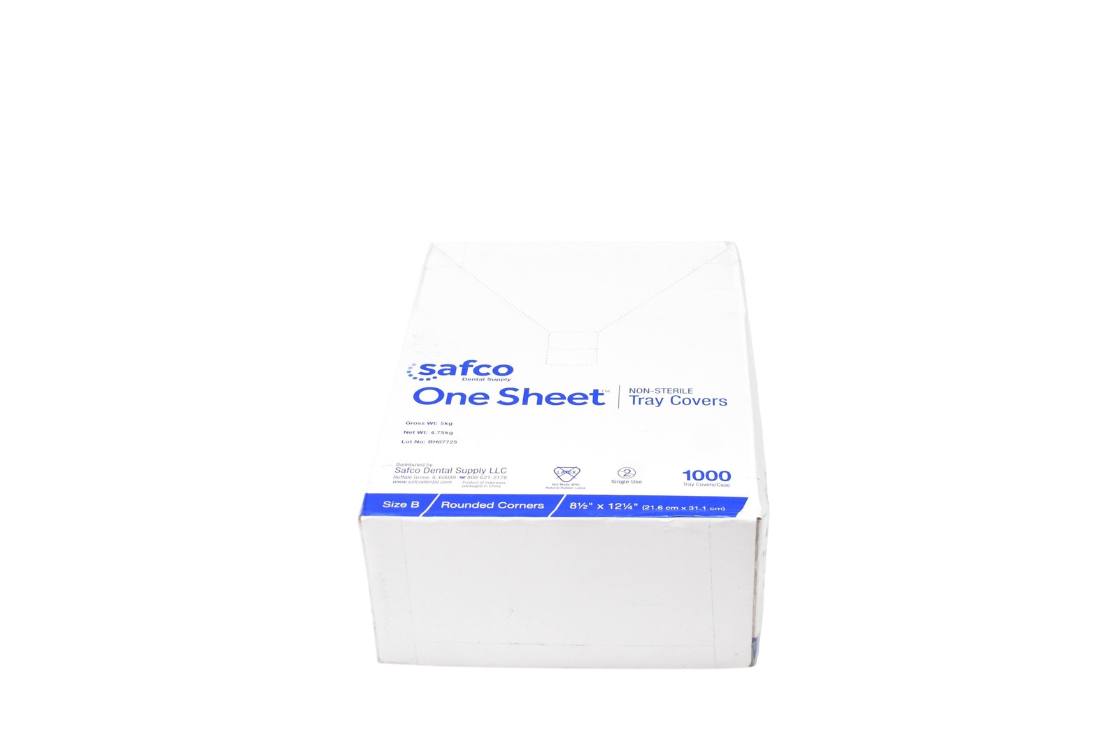 Safco Dental Supply One Sheet Size B Tray Covers Blue 8.5 X 12.25 1000/Case Box