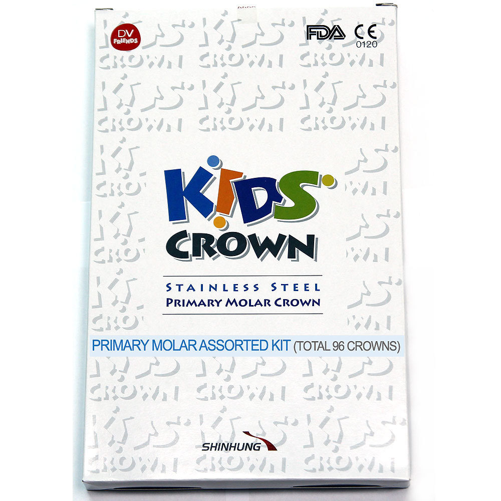 96 CROWNS KIDS CROWN (STAINLESS STEEL PRIMARY MOLAR) Certified by FDA, CE