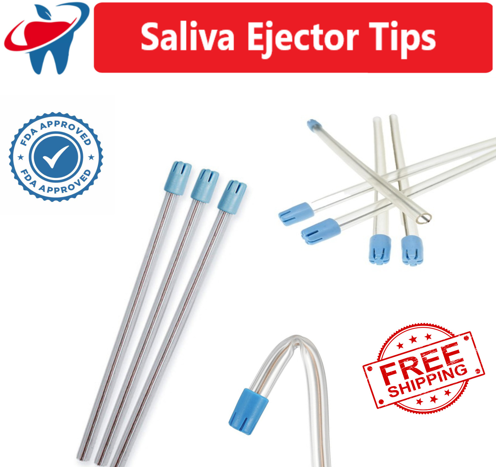 300 (3 Bags) White Dental Saliva Ejectors Ejector Suction Tips, Top Deal!