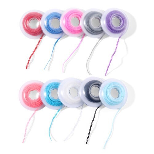 10Pc Dental Orthodontic Elastic Rubber Power Chain Braces Bands Short/Long/Close