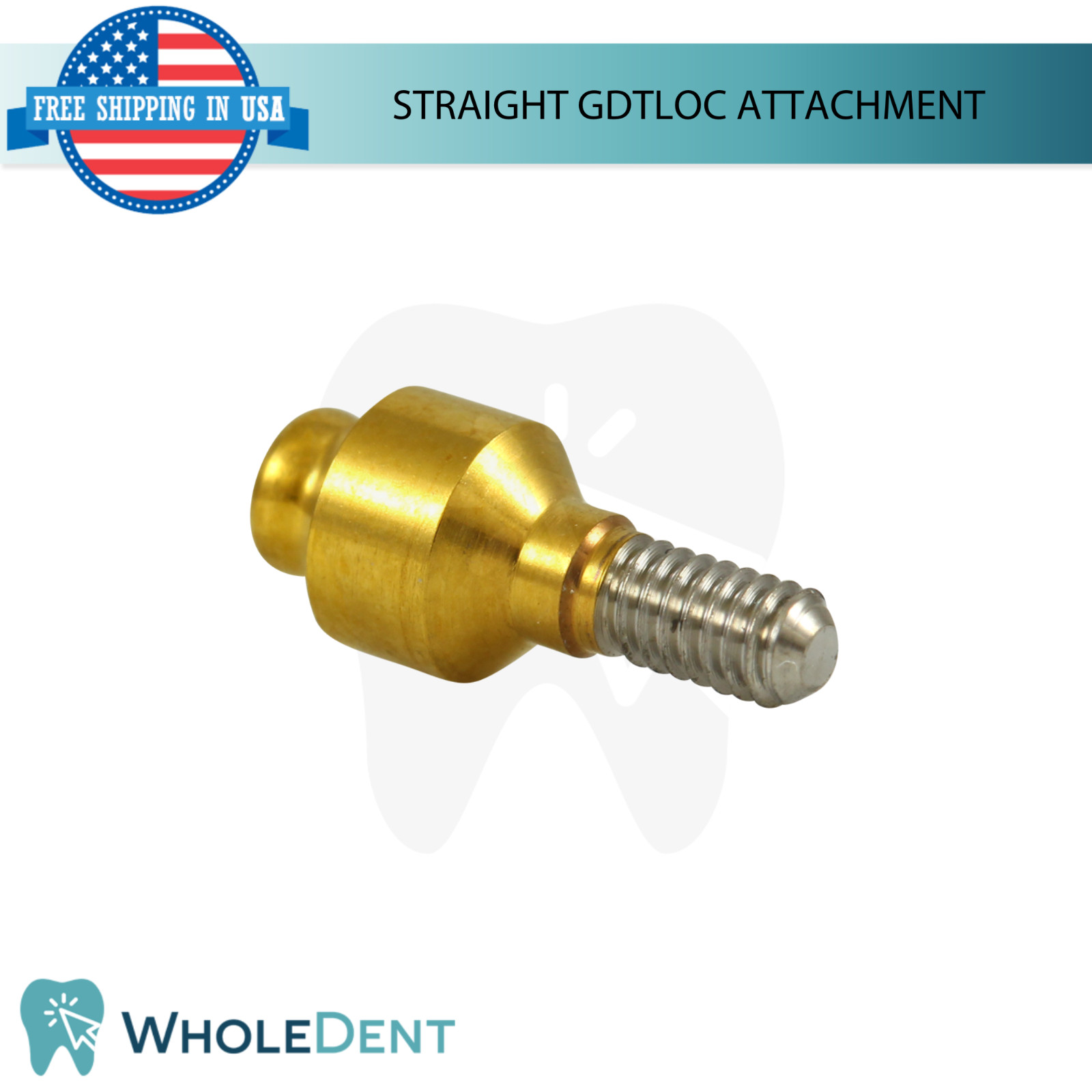 5x Straight GdtLoc Overdenture Attachment Ø4.2mm Int Hex System 2.42mm Lab