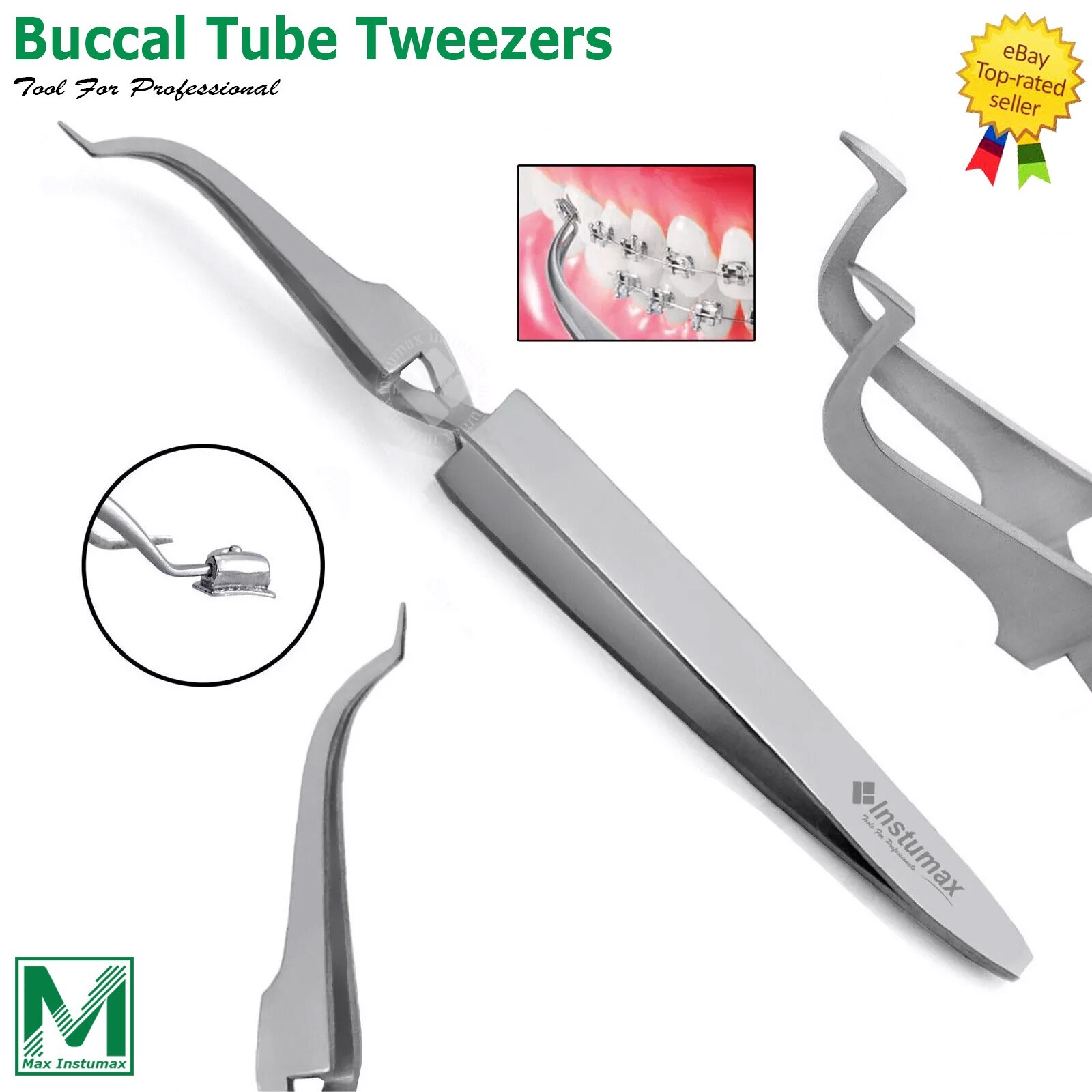 Dental Buccal Tube Tweezers Slim Orthodontic Bracket Holding Placing CE