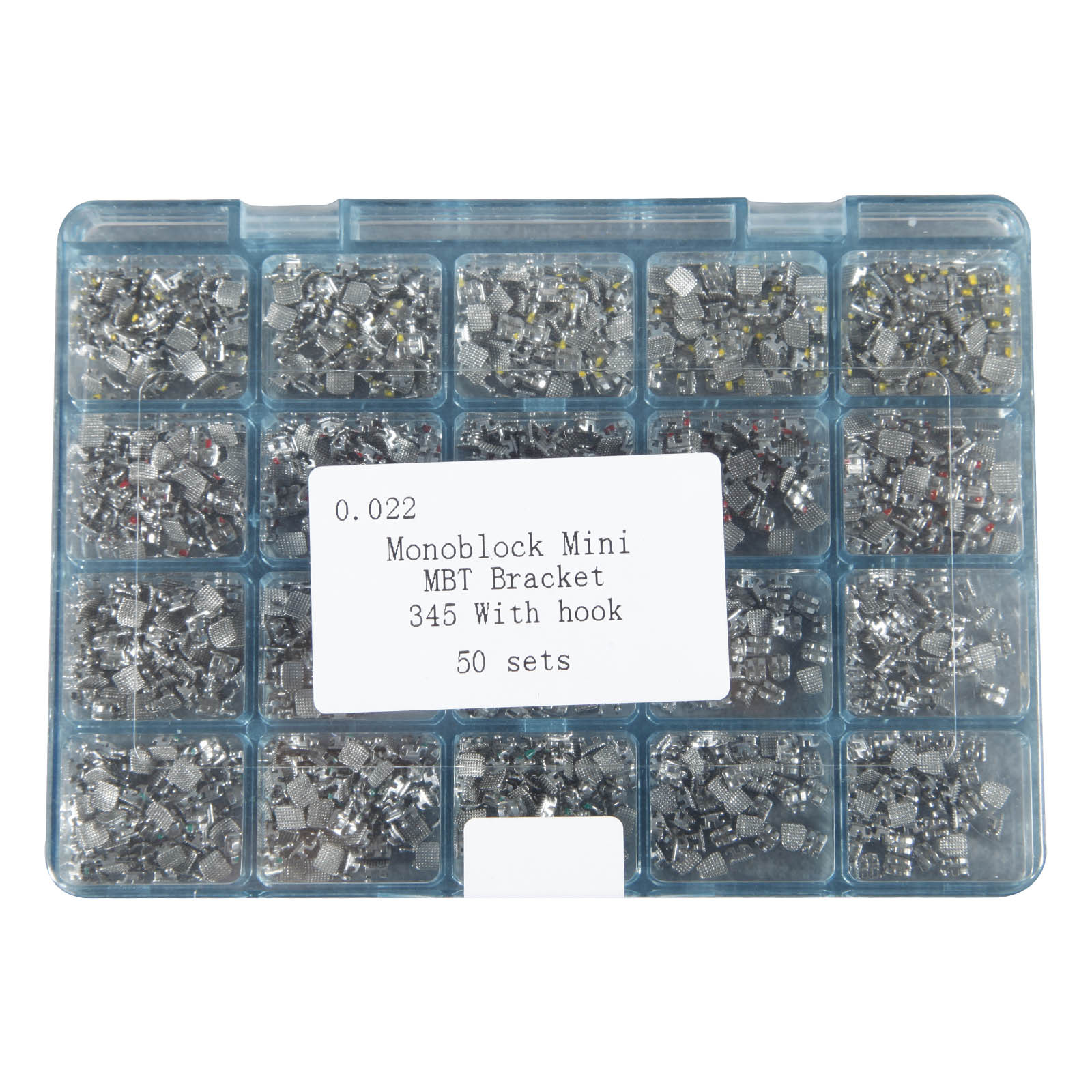 50 Sets Dental Orthodontics Monoblock MINI MBT. 0.022 Brackets 345 Hooks