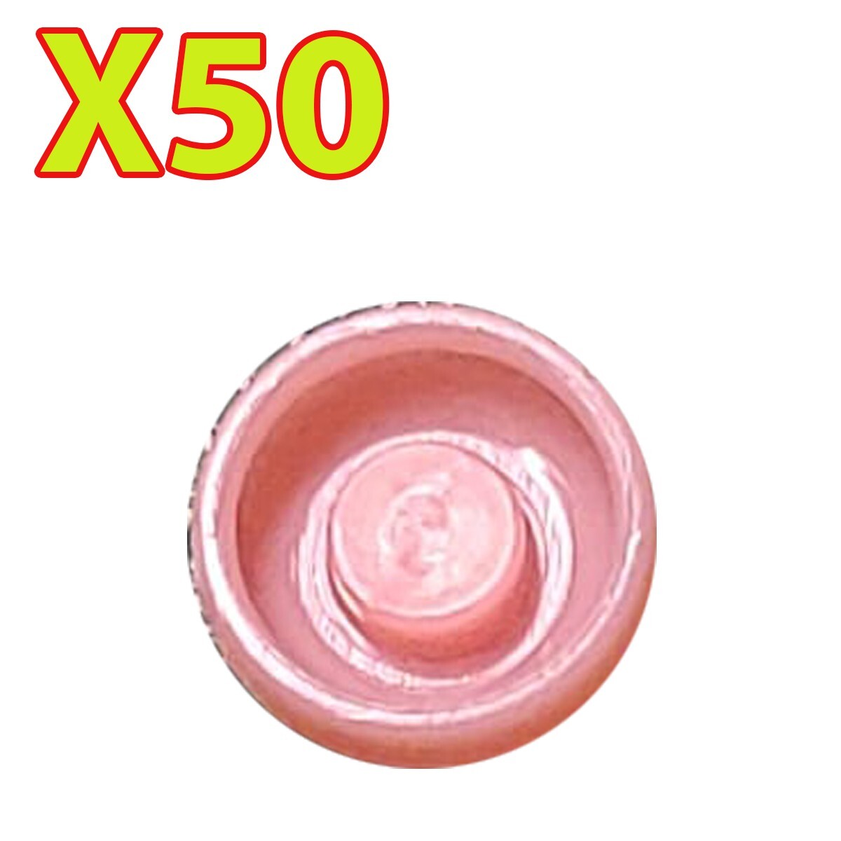 Overdenture Abutment Removable Male Caps Inserts Soft Pink 3.0 lbs (50 Pack)