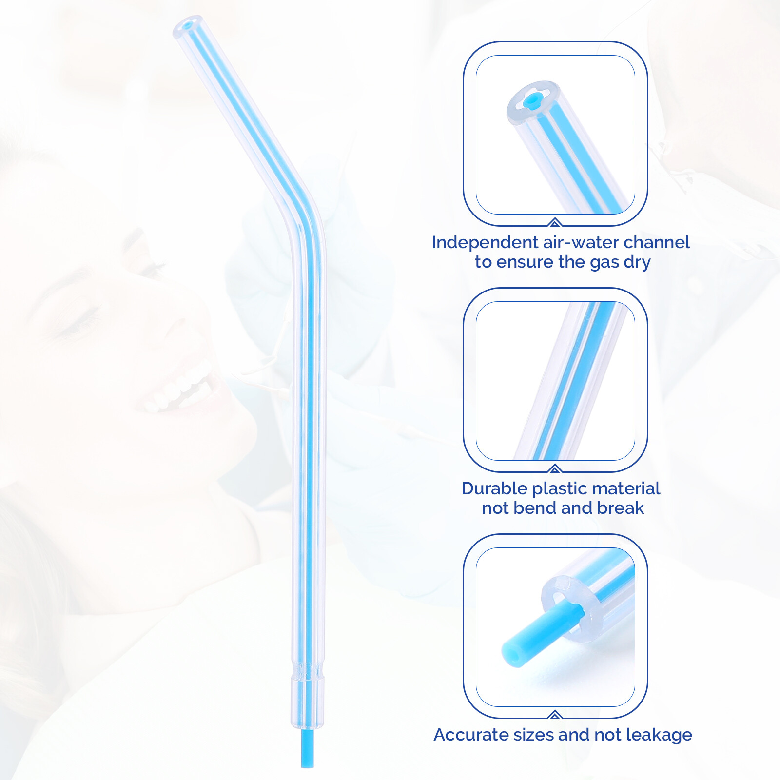 Up to 2500, Dental 3-Way Air Water Syringe Disposable Spray Tips Triple Nozzles