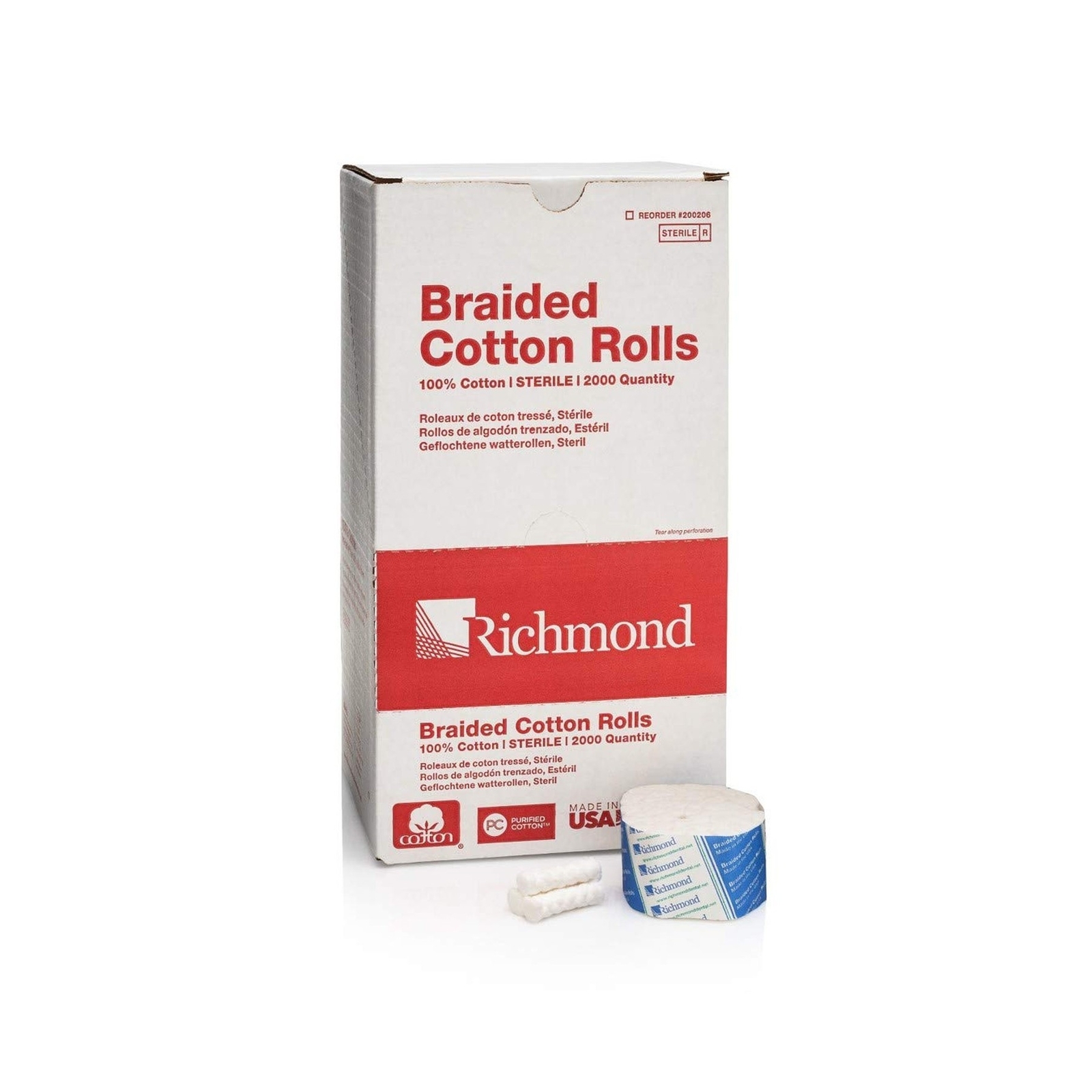 Richmond Dental & Medical 200206 1.5″, Medium Braided Cotton Roll, Sterile (P…