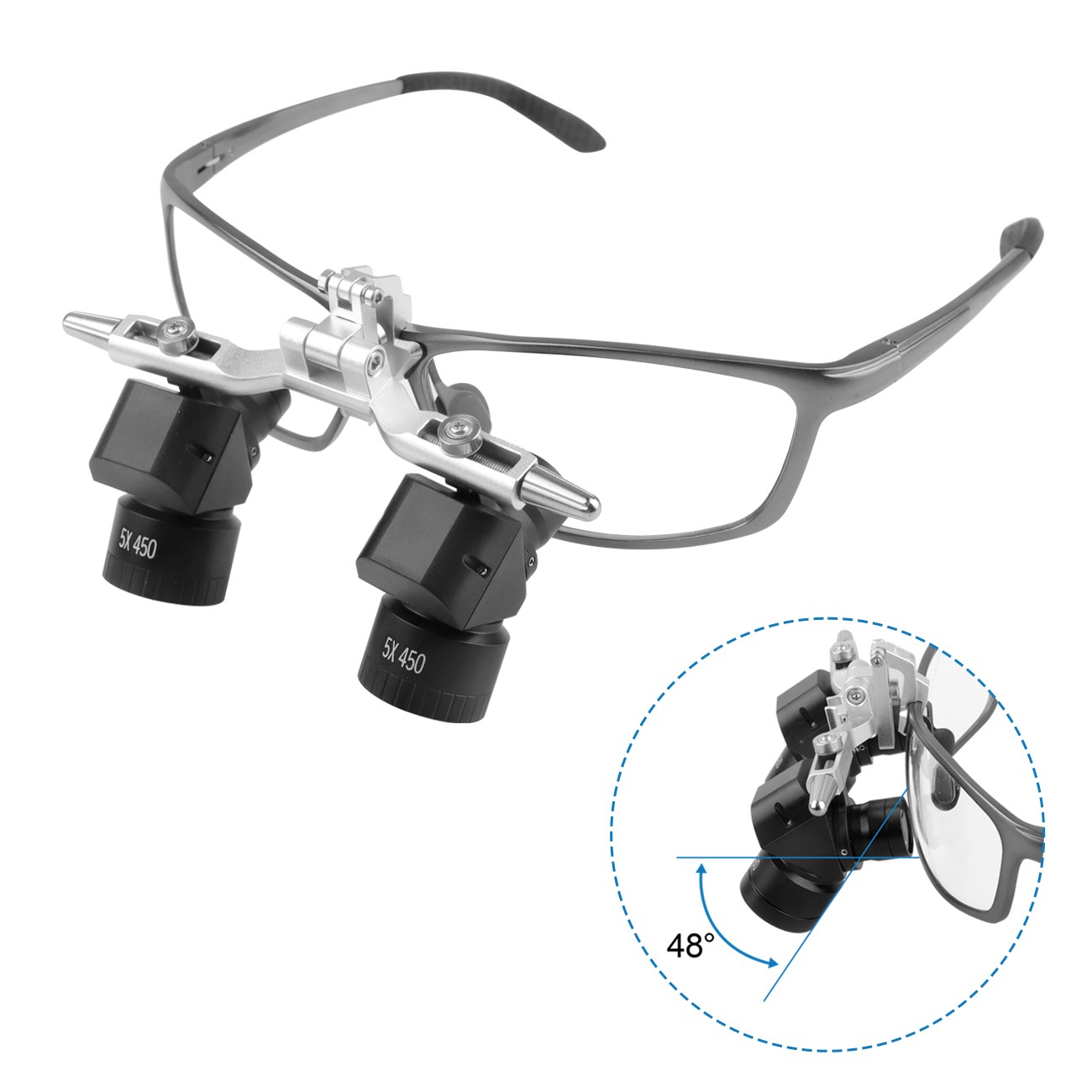5X Dental 48° Ergo Loupes Adjustable Working Distance Surgical Magnifying Glass