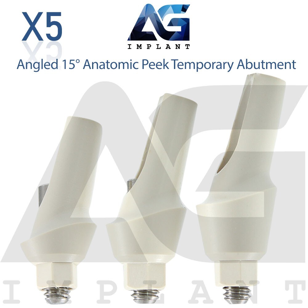5 Peek Temporary Anatomic Angled 15° Prosthetic System Internal Hex 2.42mm
