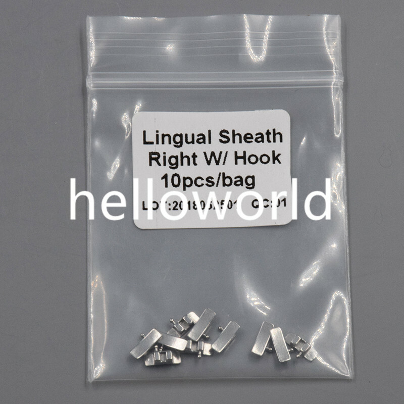 100 Pcs New Dental Steel Orthodontic Lingual Sheath Left/Right/No Hook Accessory
