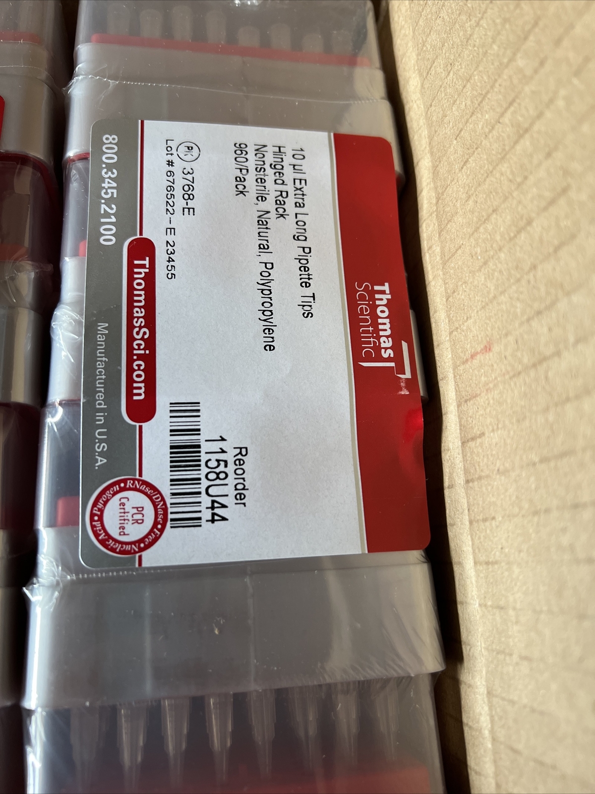 Thomas Scientific 1158U44, 10mL Extra Long Pipette Tips Nonsterile – 960/pack